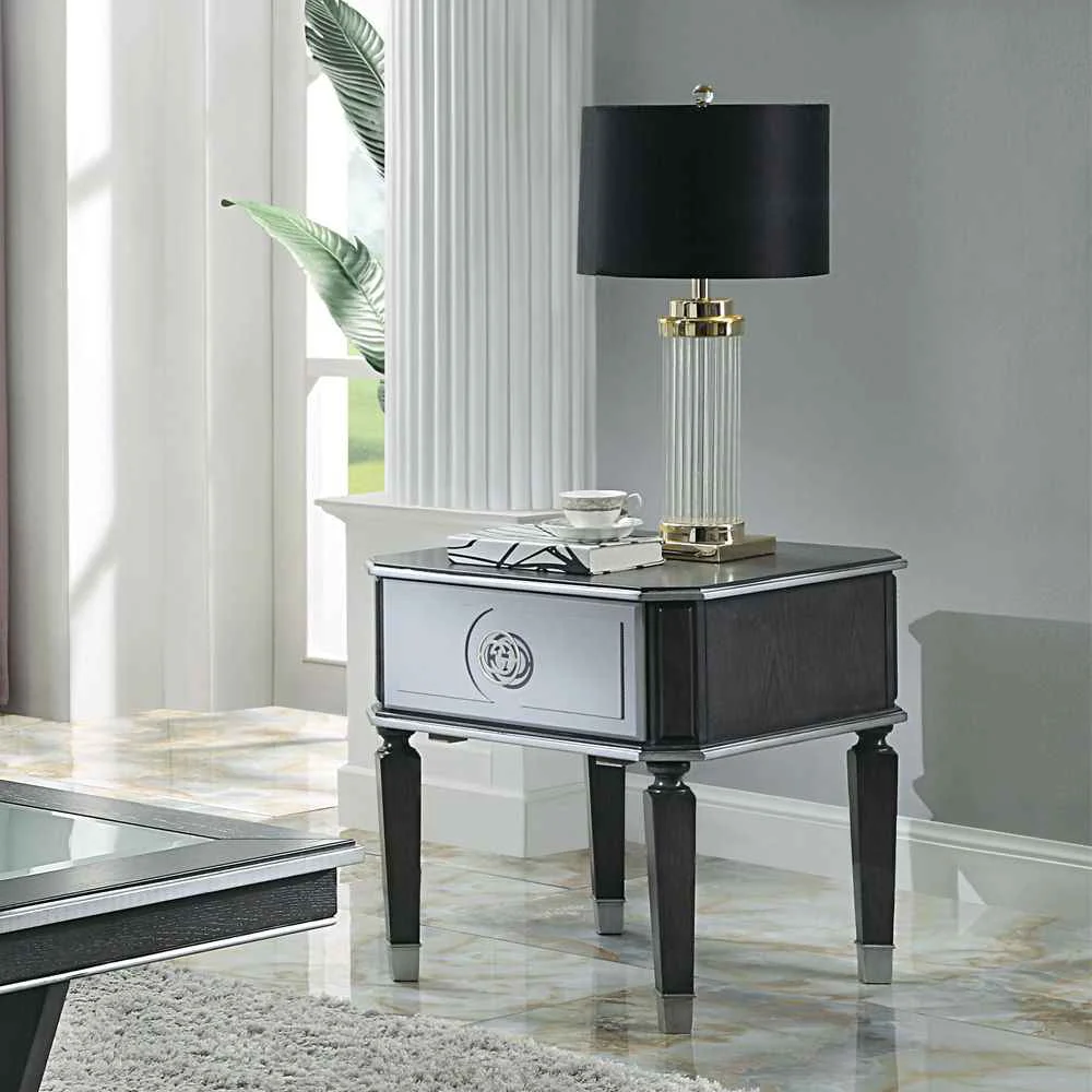Versatile House Beatrice – End Table – Charcoal amp Light Gray Contemporary