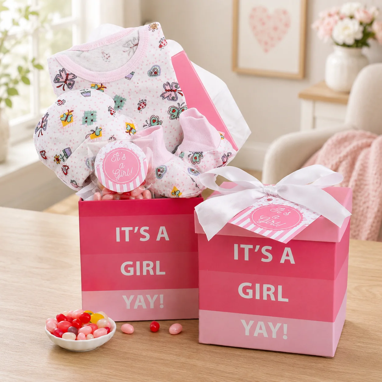 Trendy It 39 s A Girl New Baby Gift Basket High-End