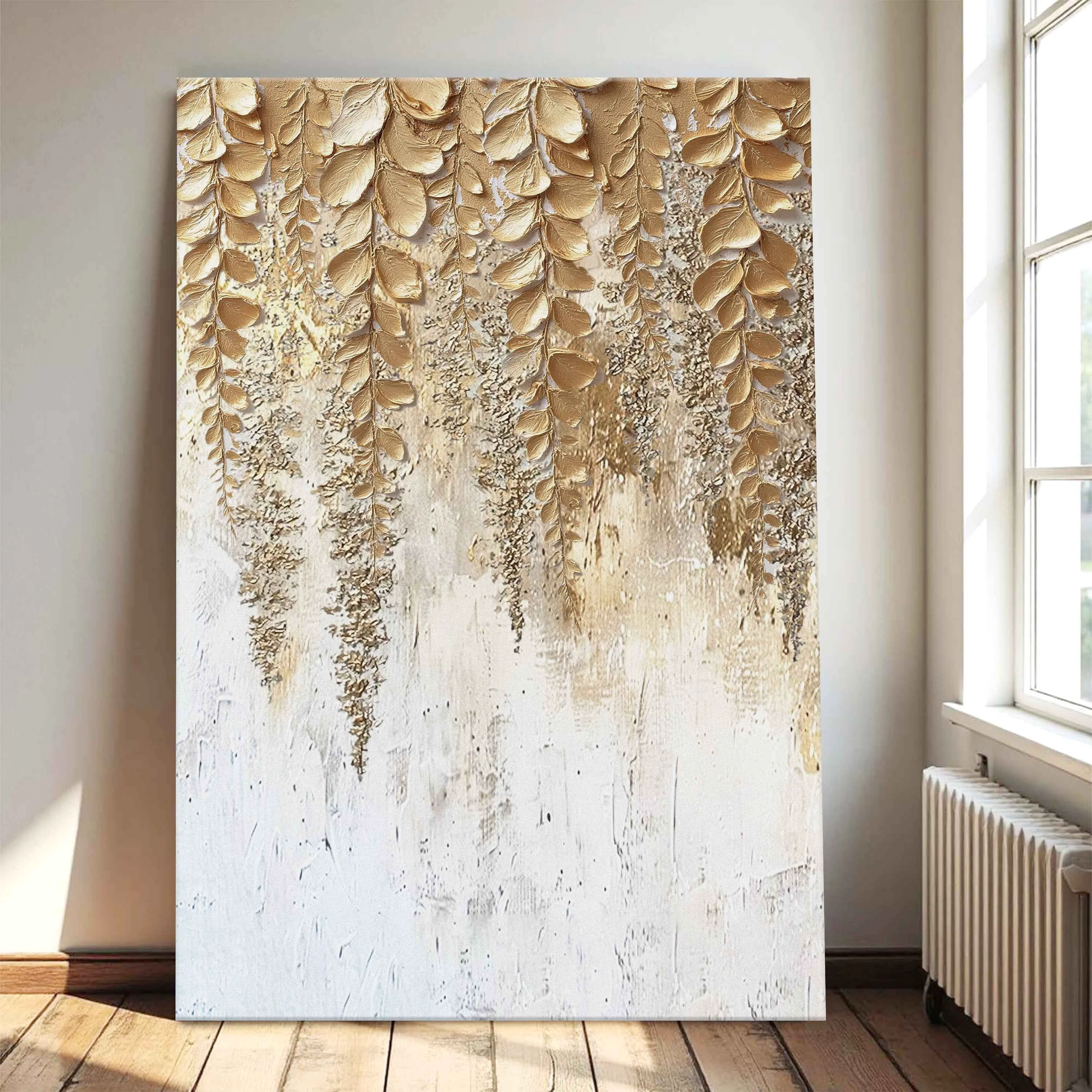 Clean Golden Wisteria Wall Art Environmentally Friendly
