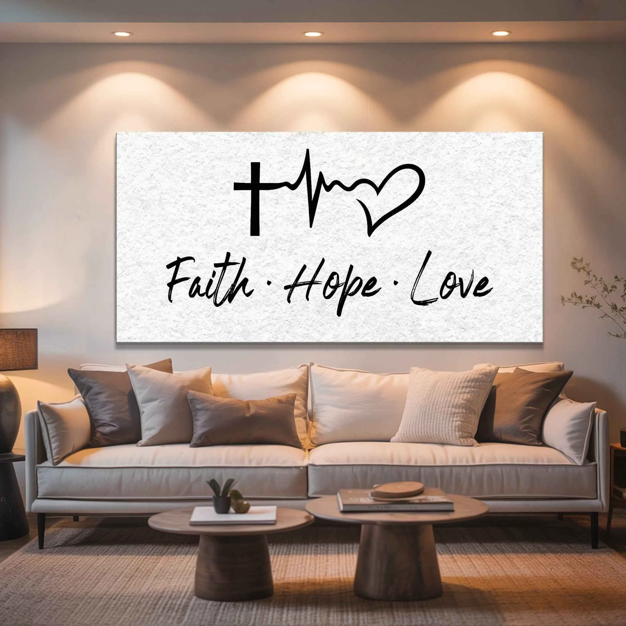 Reliable Faith Hope Love Faith Wall Art II Fast