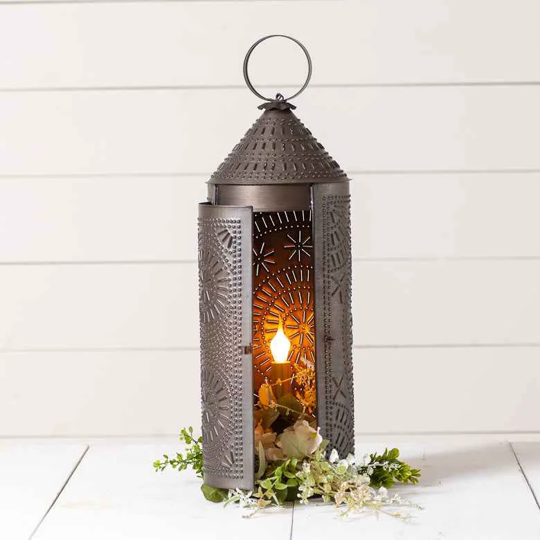 Outstanding 22-Inch Chimney Lantern in Kettle Black First-Class