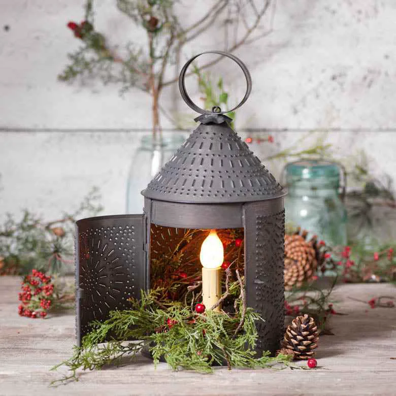 Solid Cozy 15 quot Fireside Lantern in Rustic Kettle Black Flexible