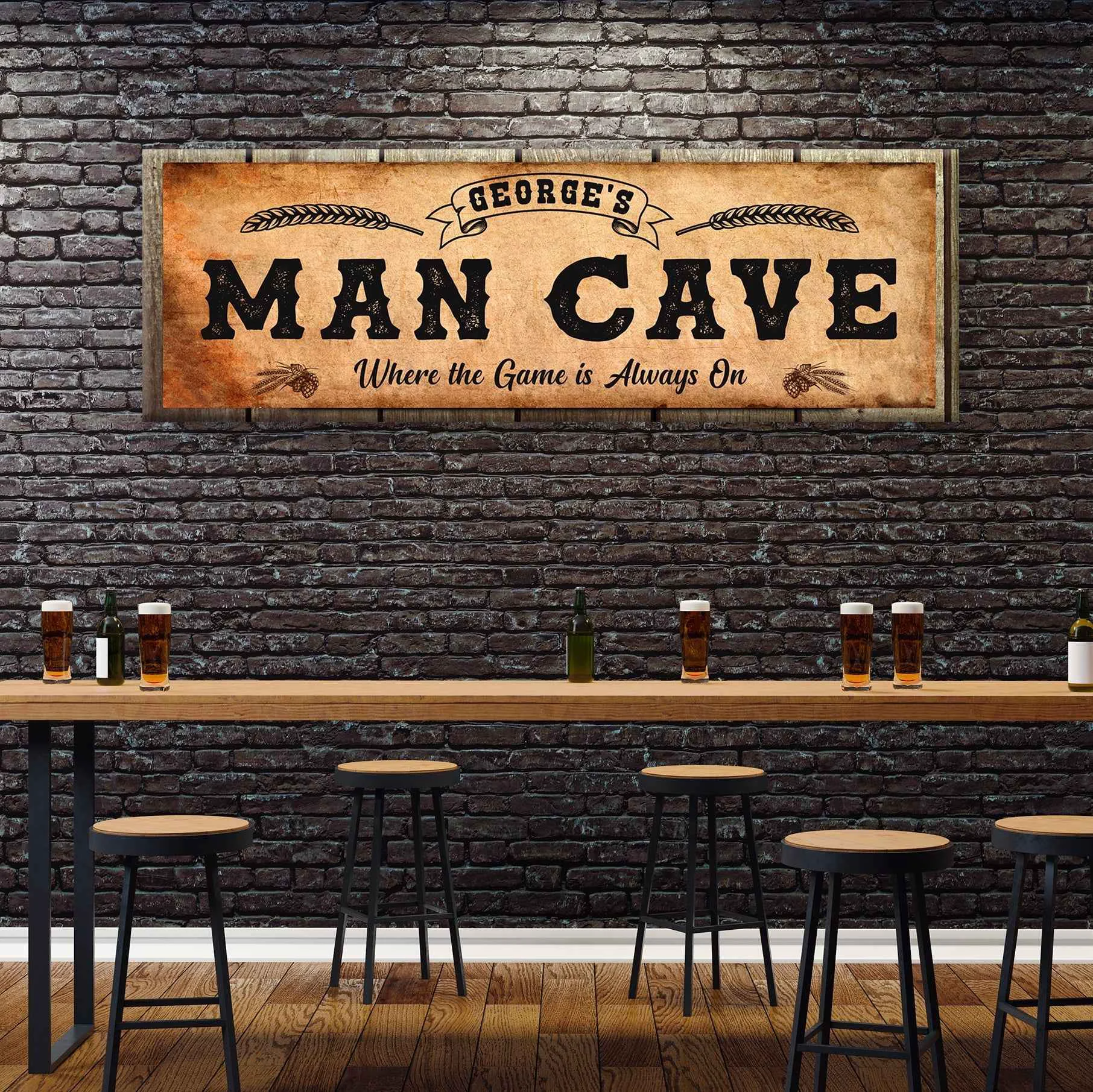 Breathable Personalized Man Cave Sign Rustic Man Cave Sign for Custom Bar Signs or Home Bar Exceptional