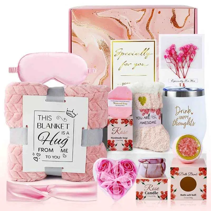 Fine Ceramic Bath Gift Set with Rose Scented Candles and Essential Oils Responsible