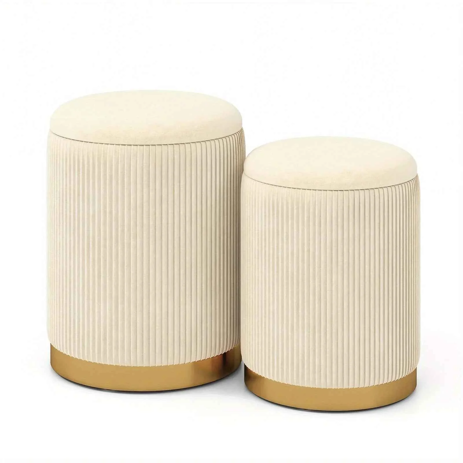 Powerful Ottoman – Hidden Leather Round Reusable