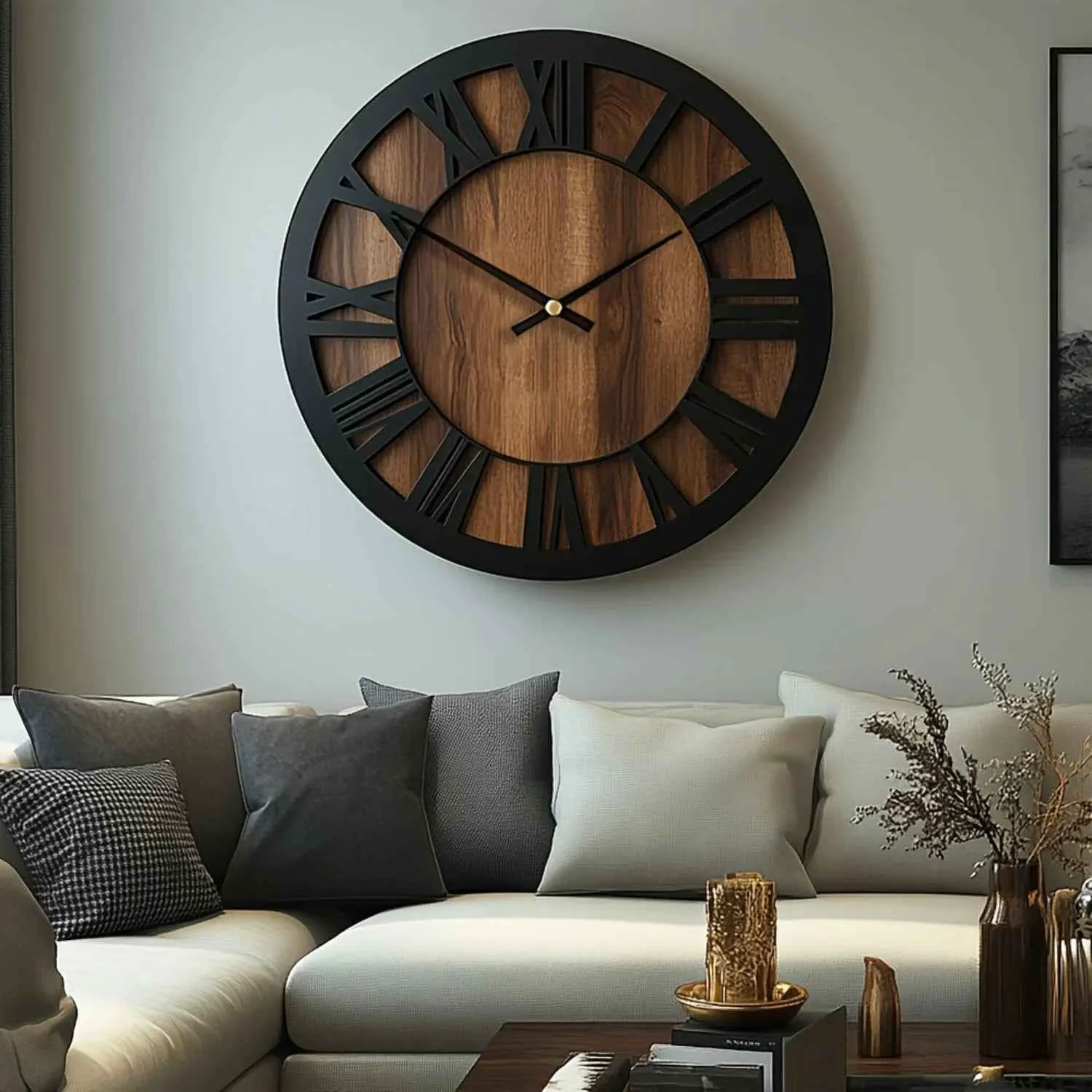 Functional Wall Clock – Silent Wooden Round Modern