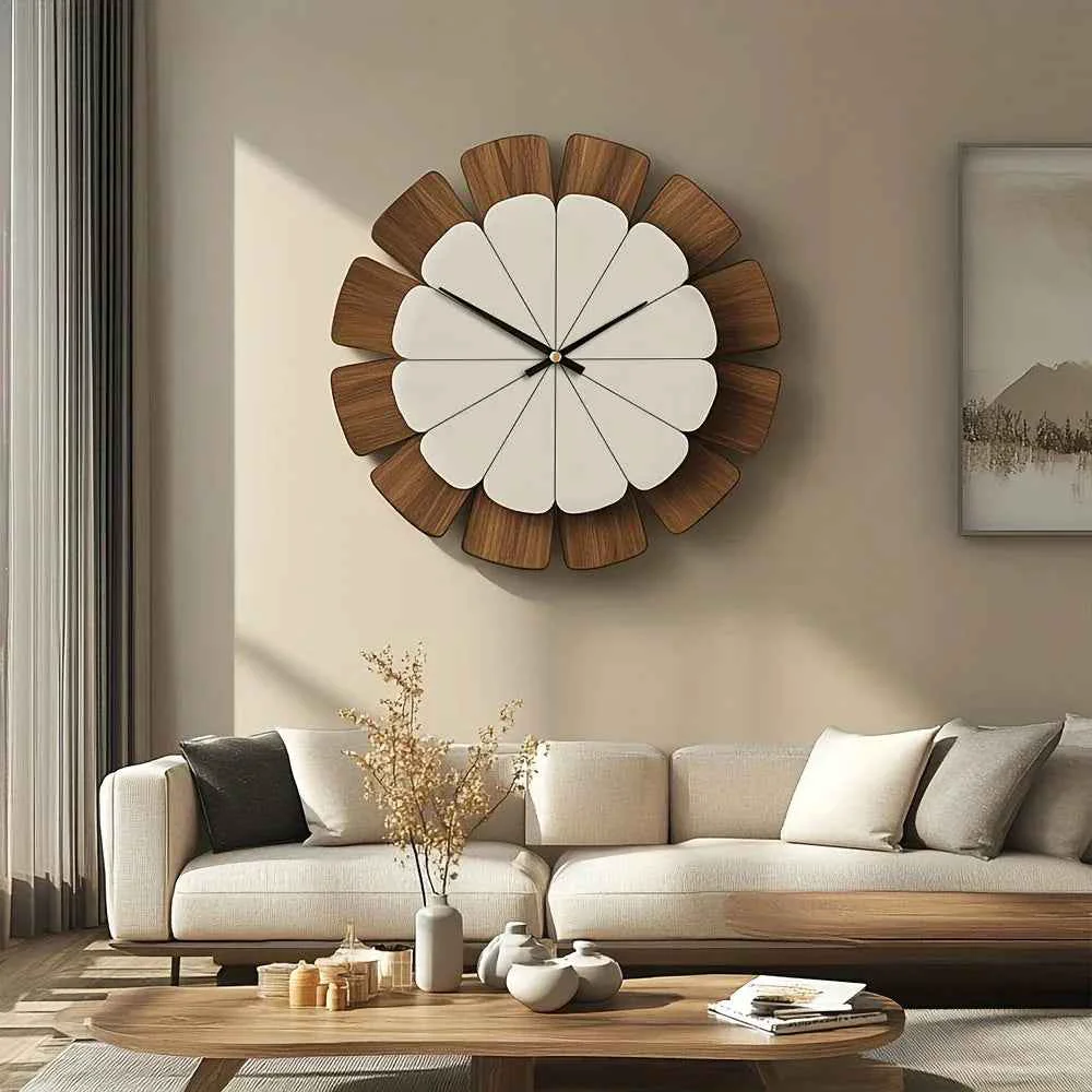 Pure Wall Clock – Vintage Wooden 12 Inch Enhanced