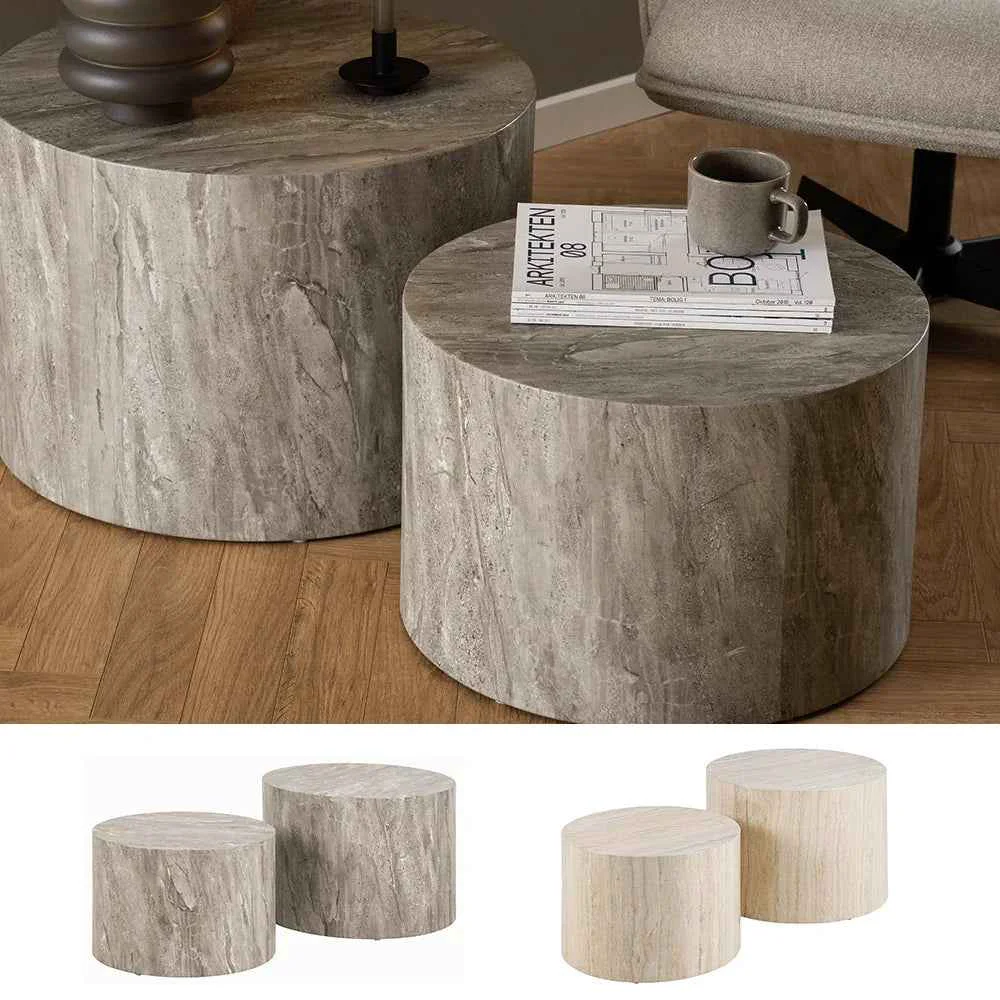 Contemporary Coffee Table – Modern Wooden Round Powerful
