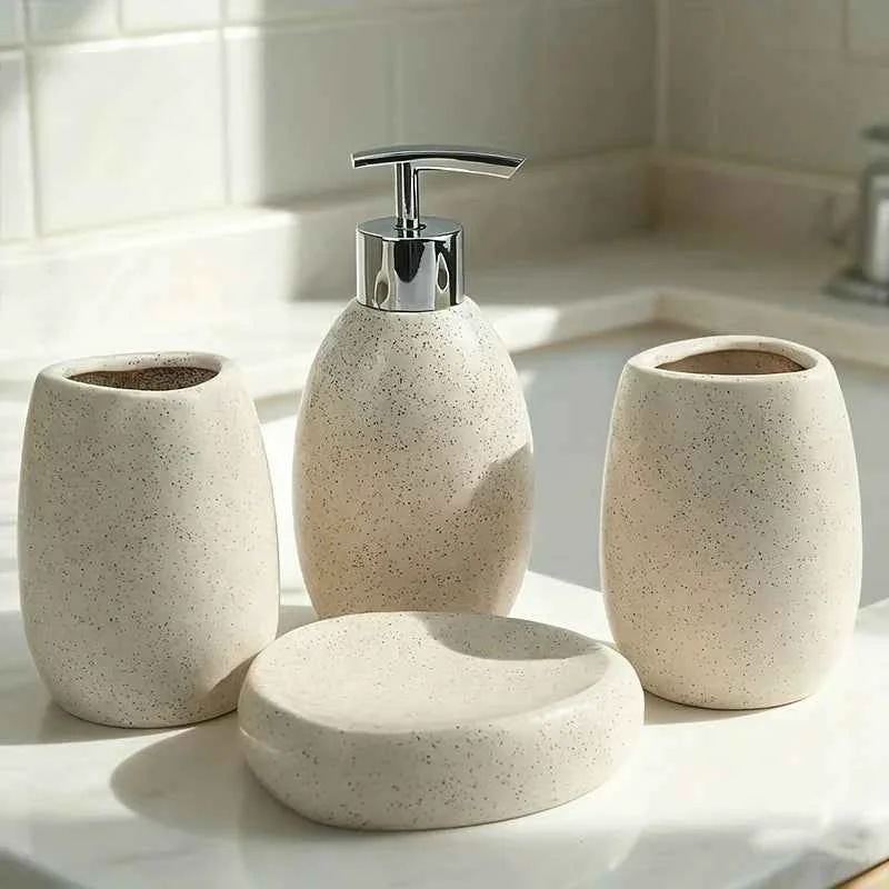 Proven Bathroom Kit – Ceramic White 4pcs High-End