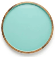 Breathable House of Avana Blue Round Mango Wood Platter Premium Material