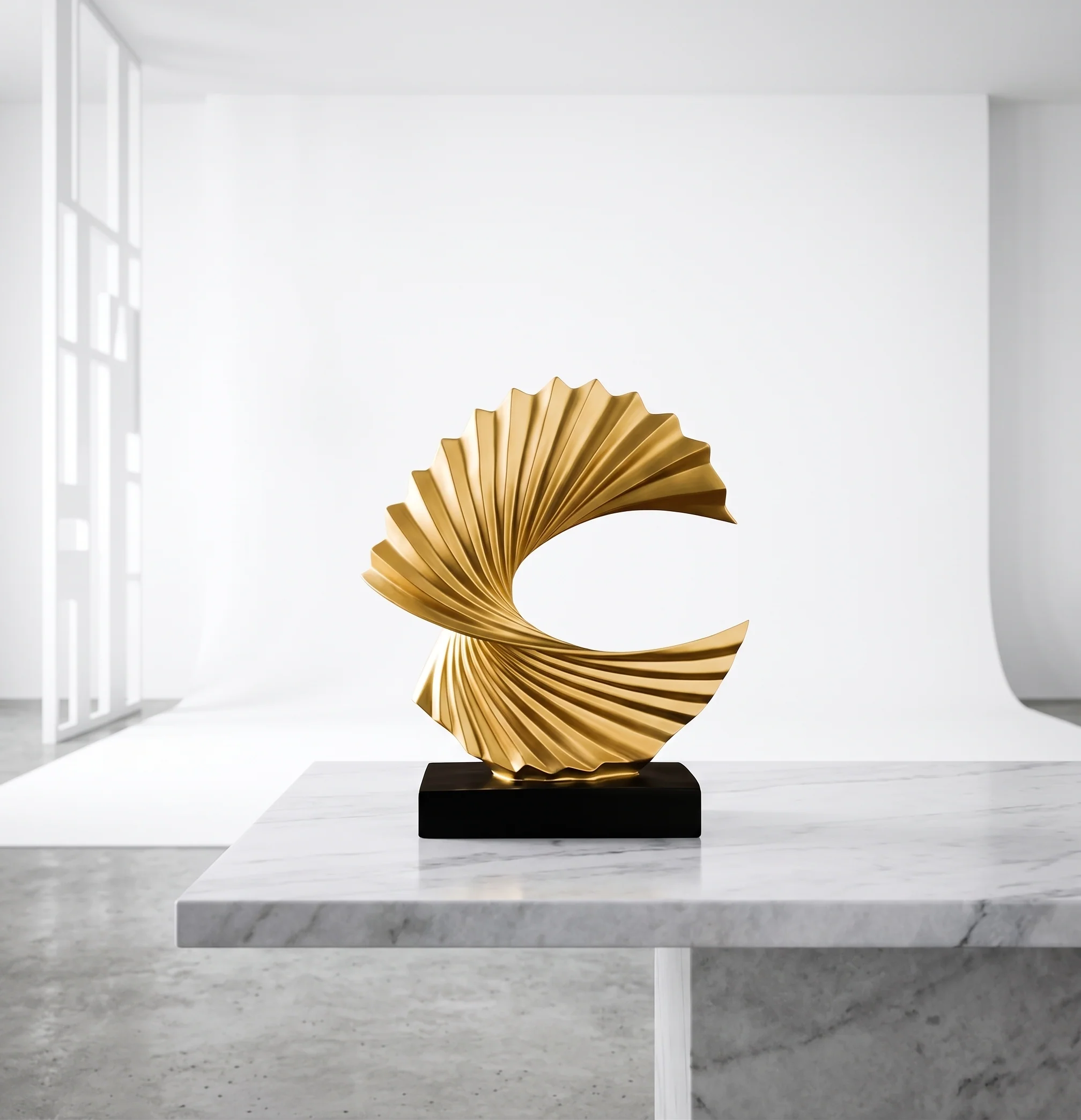 Lightweight Modern Gold Wave Abstract Sculpture – Home Art Deco Healthy