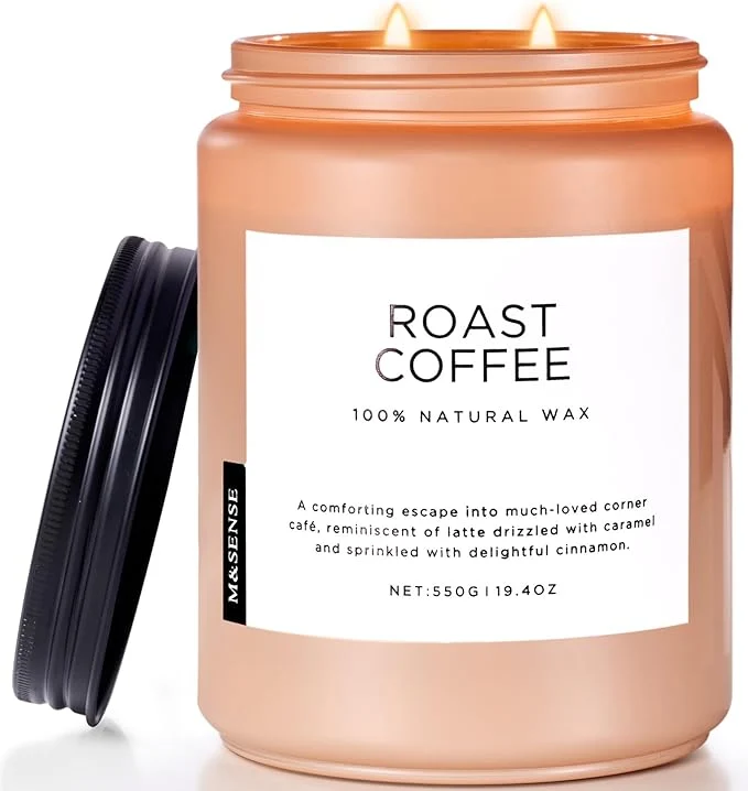 Secure M SENSE Coffee Scented Candles for Home 19.4oz Soy Candles Non Toxic 110 Dependable