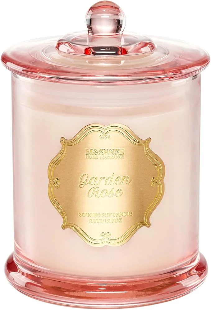 Breathable M SENSE Rose Candles for Home Scented Organic Soy Candles Non Toxic Soot- First-Class