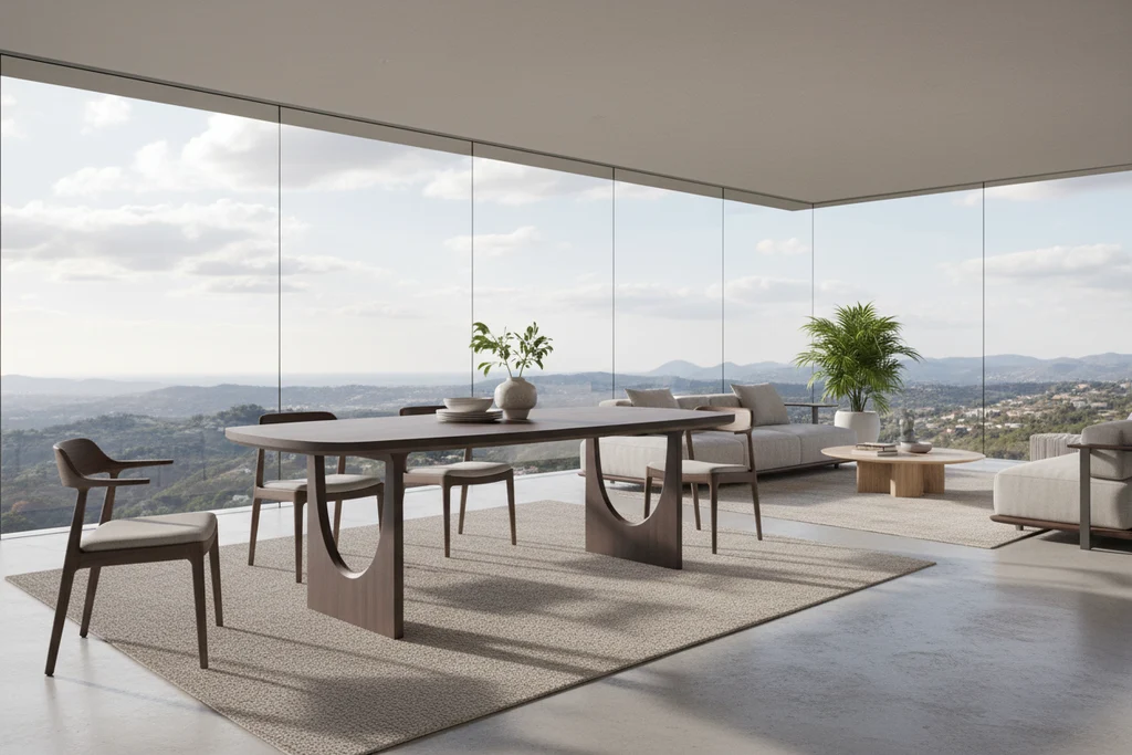 Contemporary Ives Outdoor Triple Lounge Set Natural