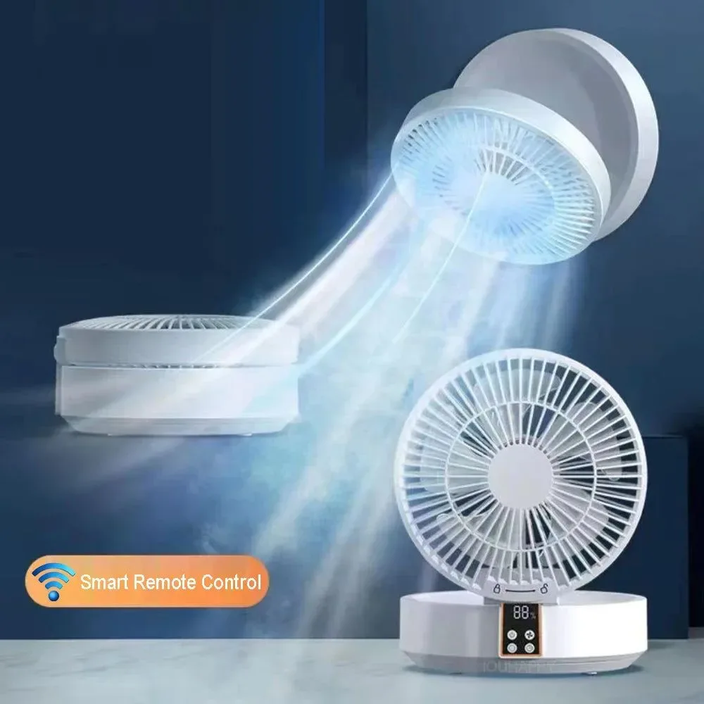 Carefully Designed Ventilador plegable portátil con control remoto de escritorio de pared con luz nocturna y recargable. Premium