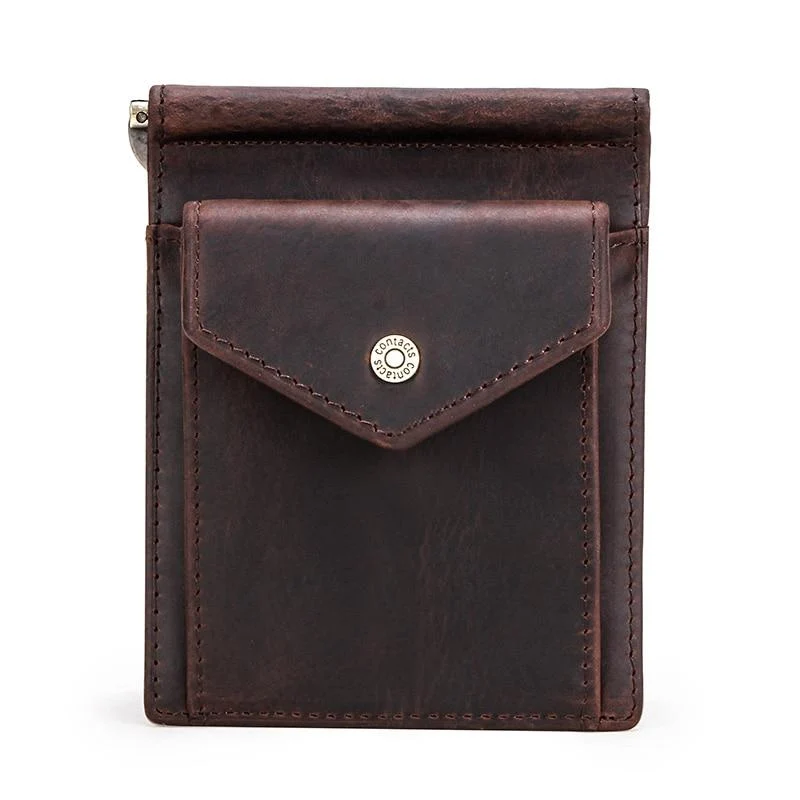 Fashionable Federico Cartera con clip de piel de vaca RFID High-Performance