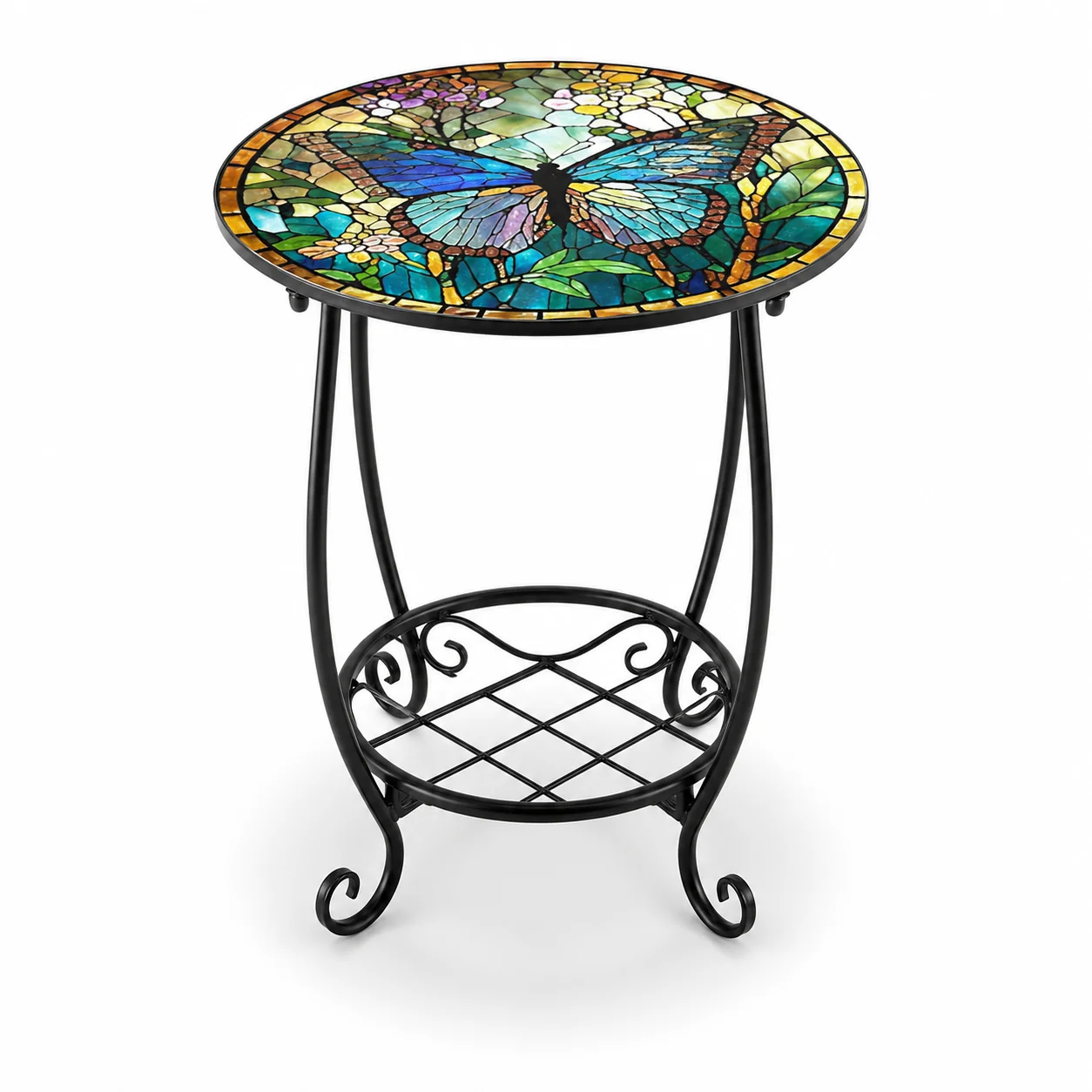 Consistent Decorative Round Side Table with Patterned Top 5 Designs Easy-to-Use