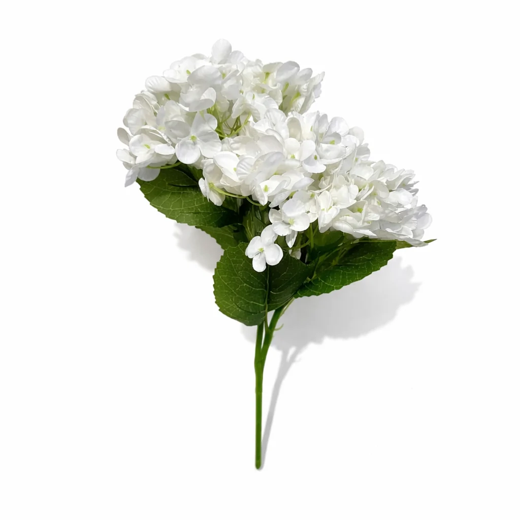 Selected LuxeTouch 3D Hydrangea Stem-White Soft-Touch Faux Bloom 17.7in Optimized
