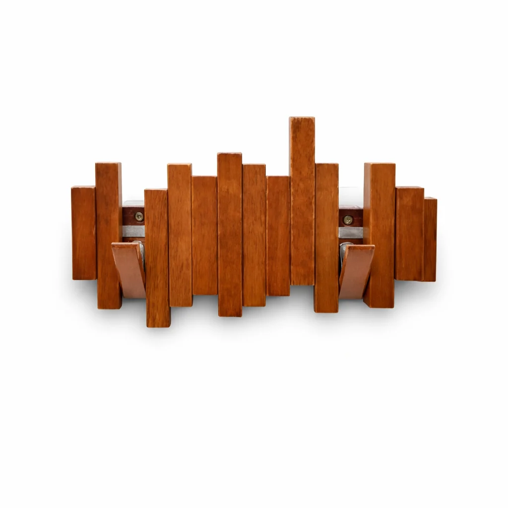 Original Piano-Key Wall Coat Rack 8 Flip Hooks Crafted