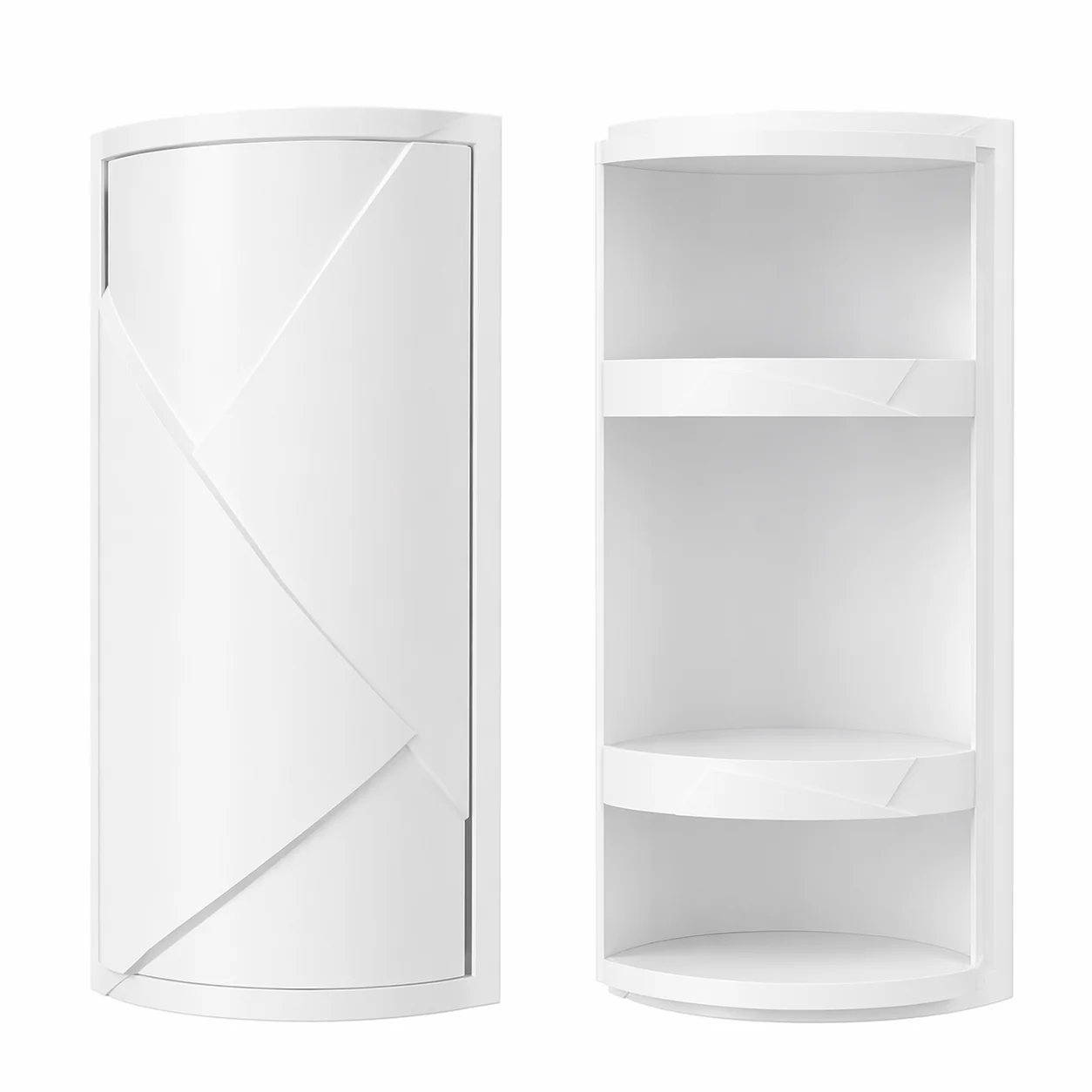User-Friendly Rotating Wall-Mount Storage Cabinet No-Drill Bathroom Organizer 21x21x60cm White Safe