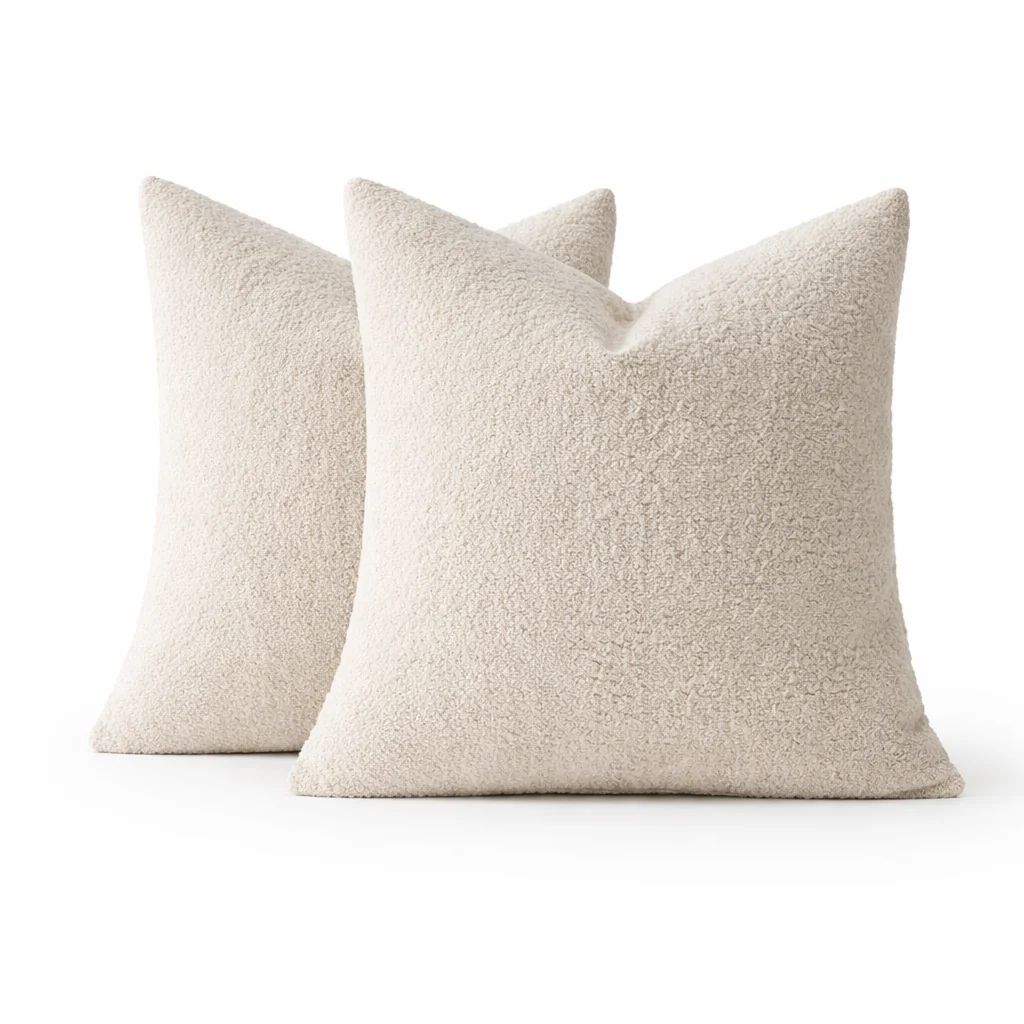 Traditional Boucle Pillow Cover-Cozy Textured Loop Yarn Cover Only Secure