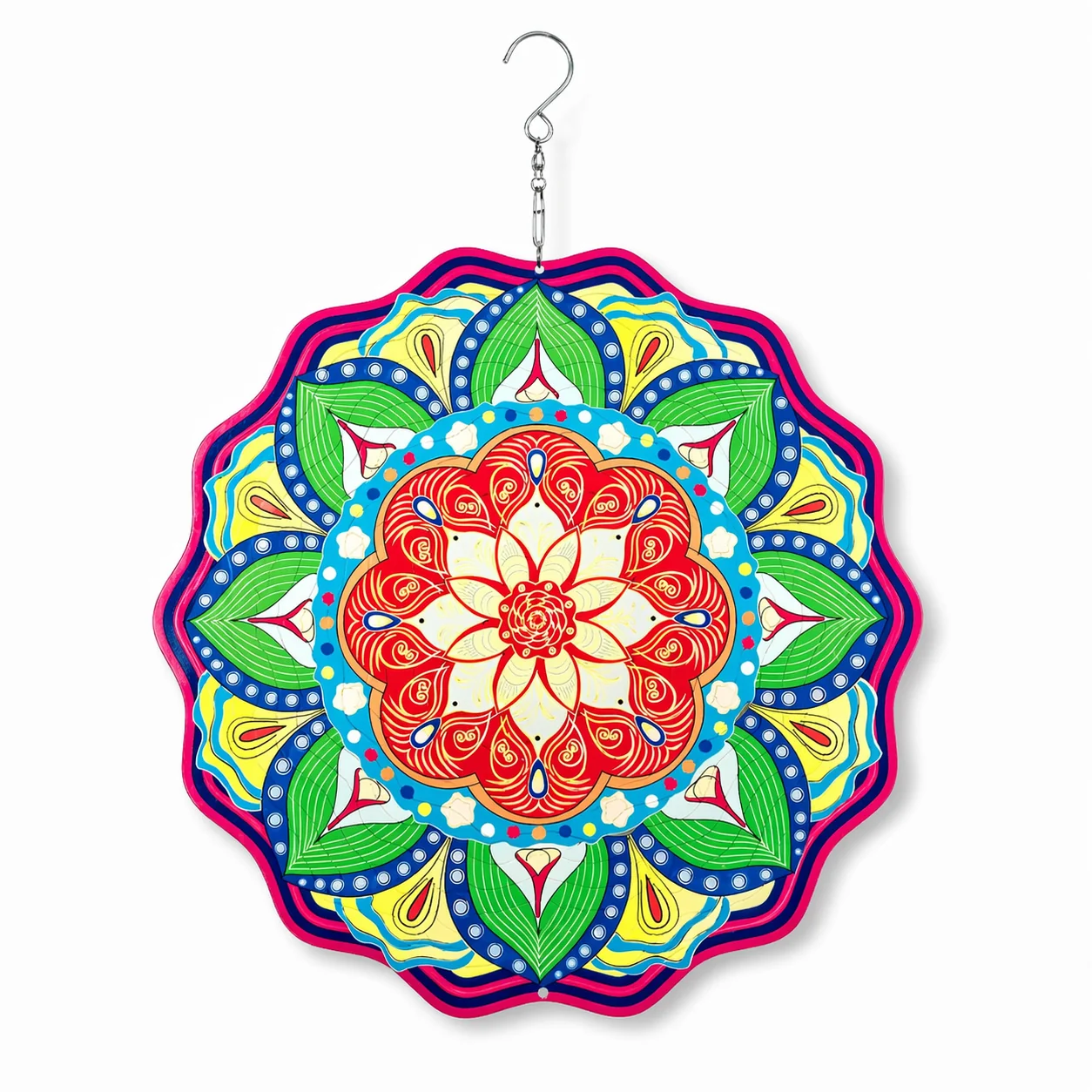 User-Friendly Mandala 3D Wind Spinner-Stainless Steel Kinetic Garden Patio Hanging Decor Crafted