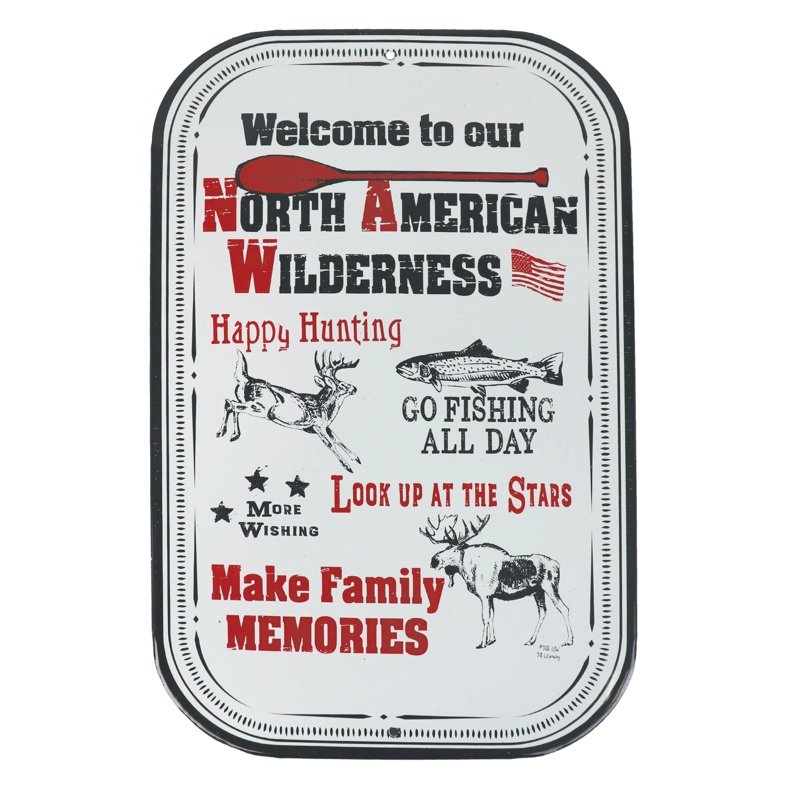 Authentic Porcelain Metal Sign-Welcome NA Wilderness Efficient