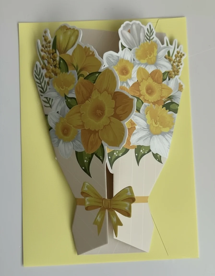 Advanced Daffodil Bouquet Card Premium Material