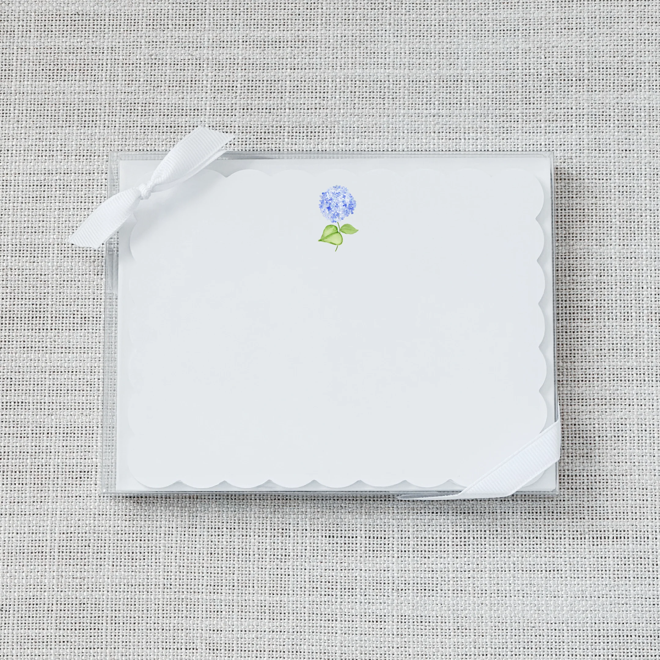 Soft Blue Hydrangea Flat Notecard - Set of 15 Casual