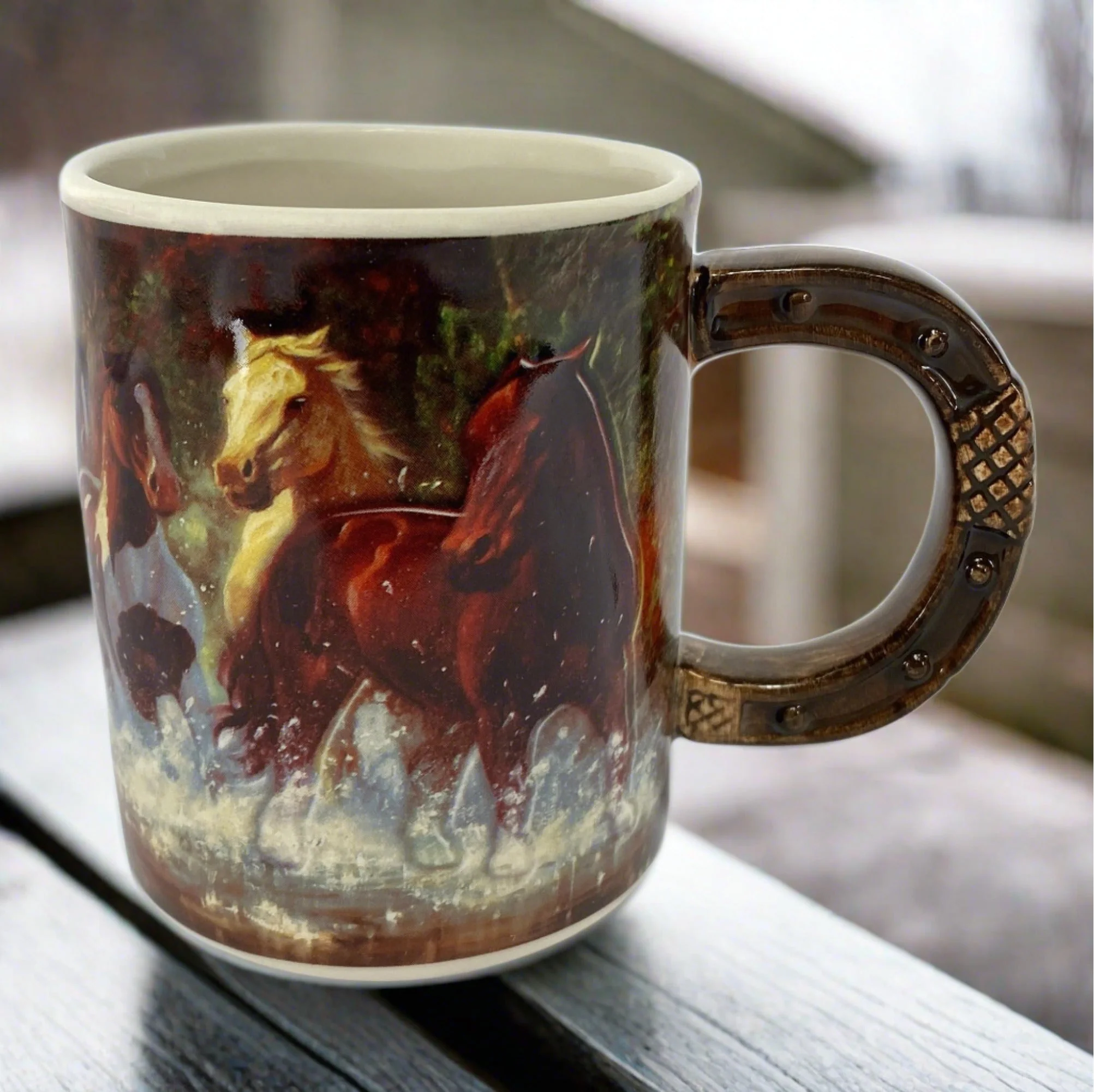 Proven Ceramic Mug 3D 15oz-Horse Scene Excellent