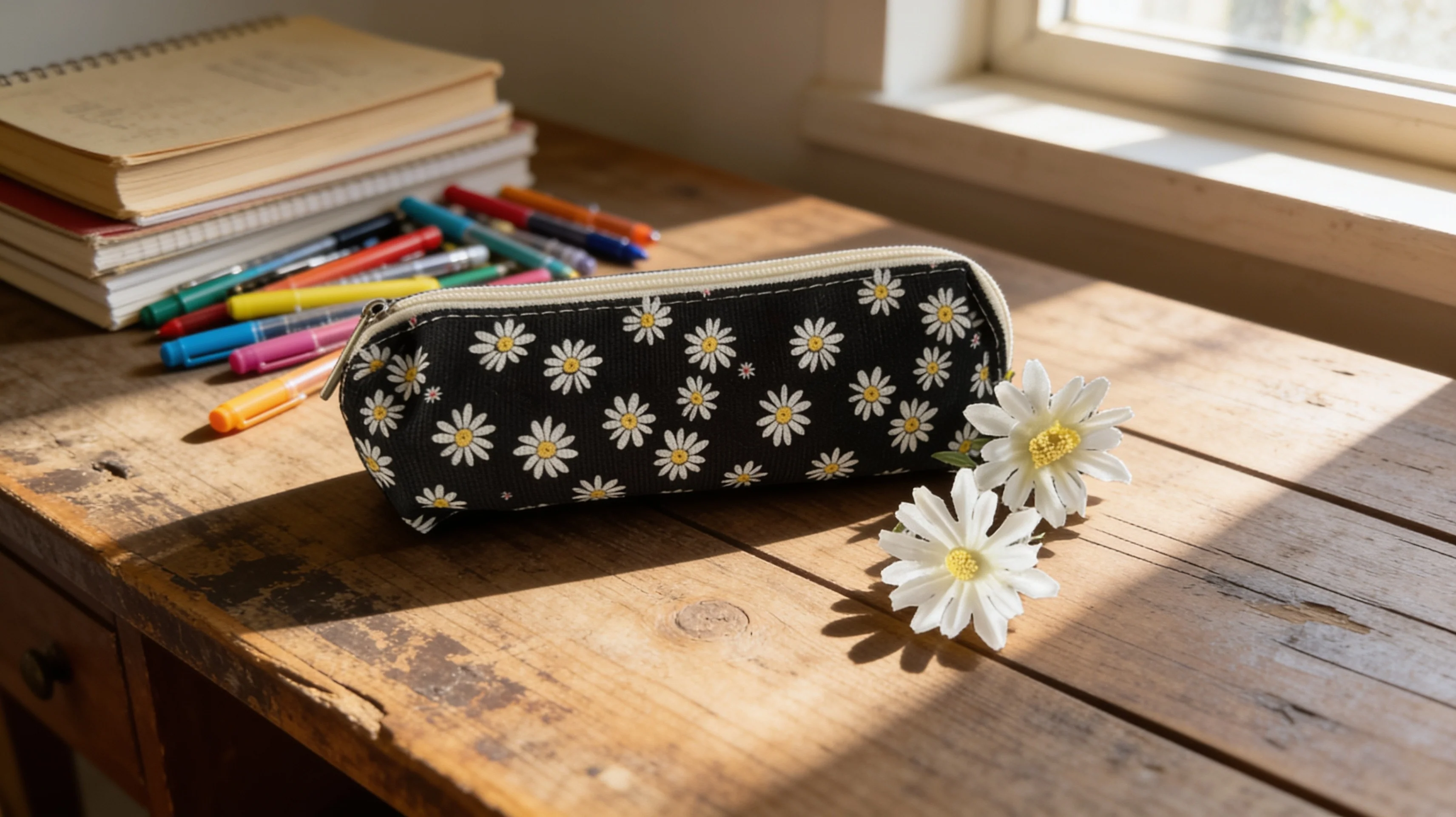 Expertly Made Daisy Pencil Cosmetic Pouch Elite