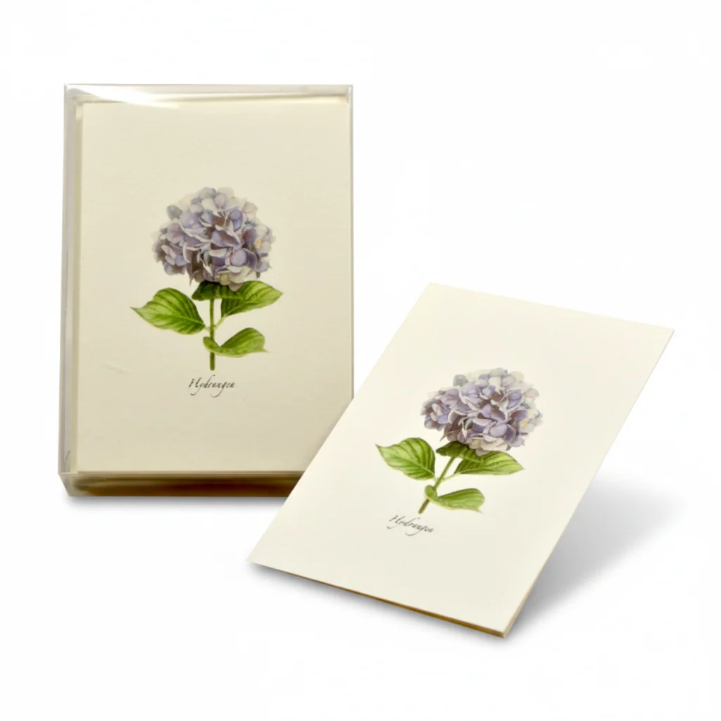 Exclusive Hydrangea Recycled Paper Notecard Set Sophisticated