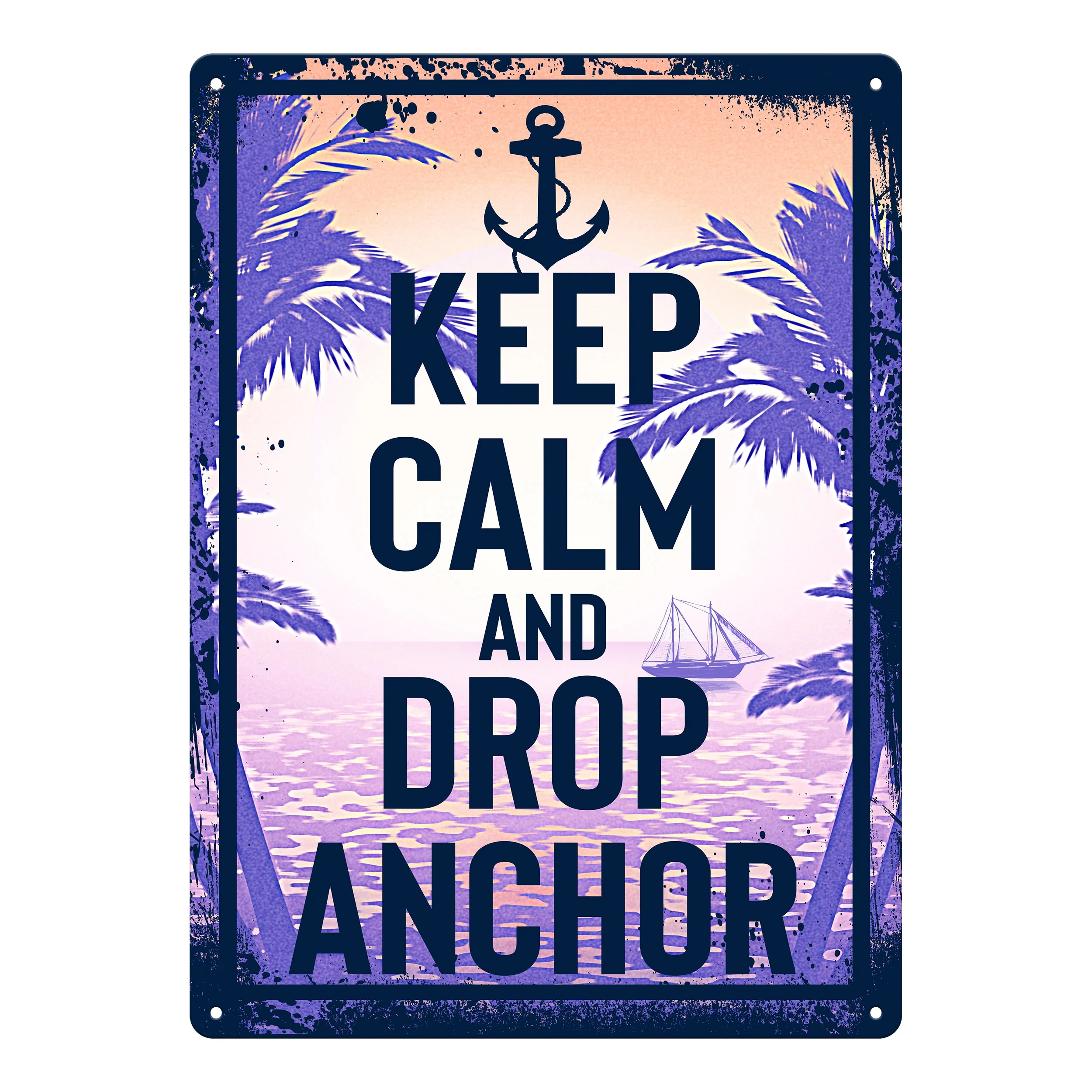 Flexible Tin Sign 12in x 17in-Keep Calm and Drop Anchor Relaxed