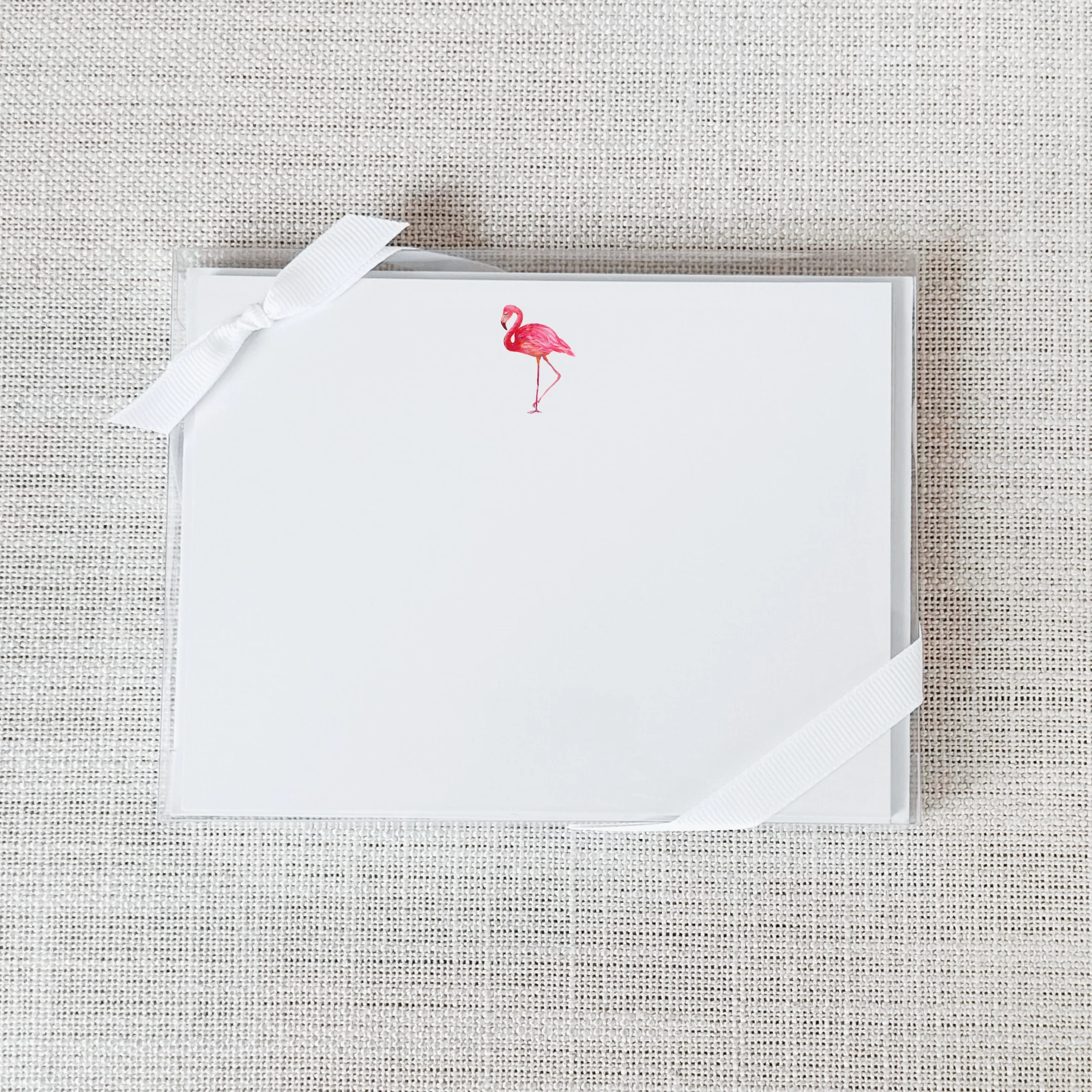 Minimalist Flamingo Flat Notecard – Set of 15 Safe