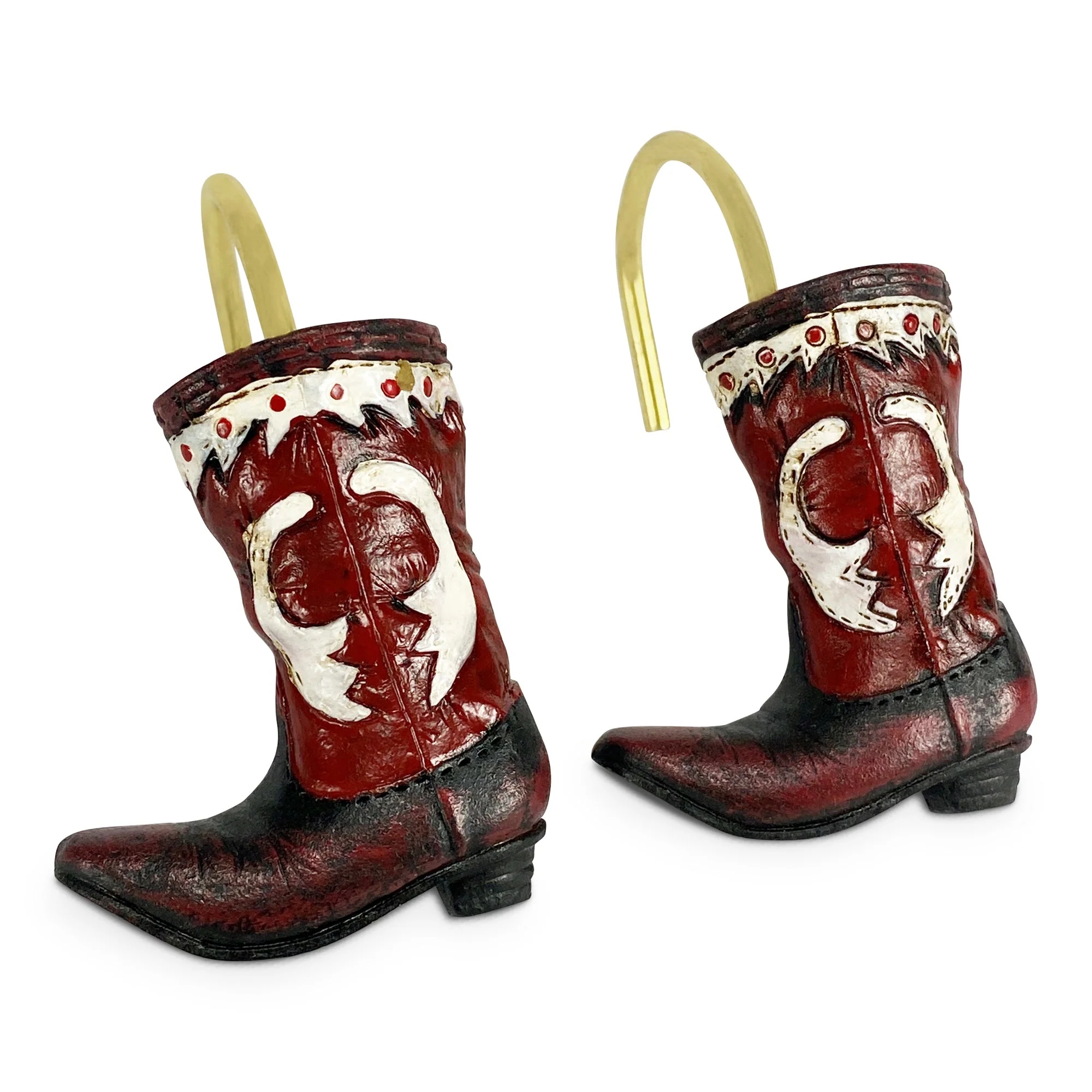 World-Class Shower Curtain Hooks-Cowboy Boot Certified