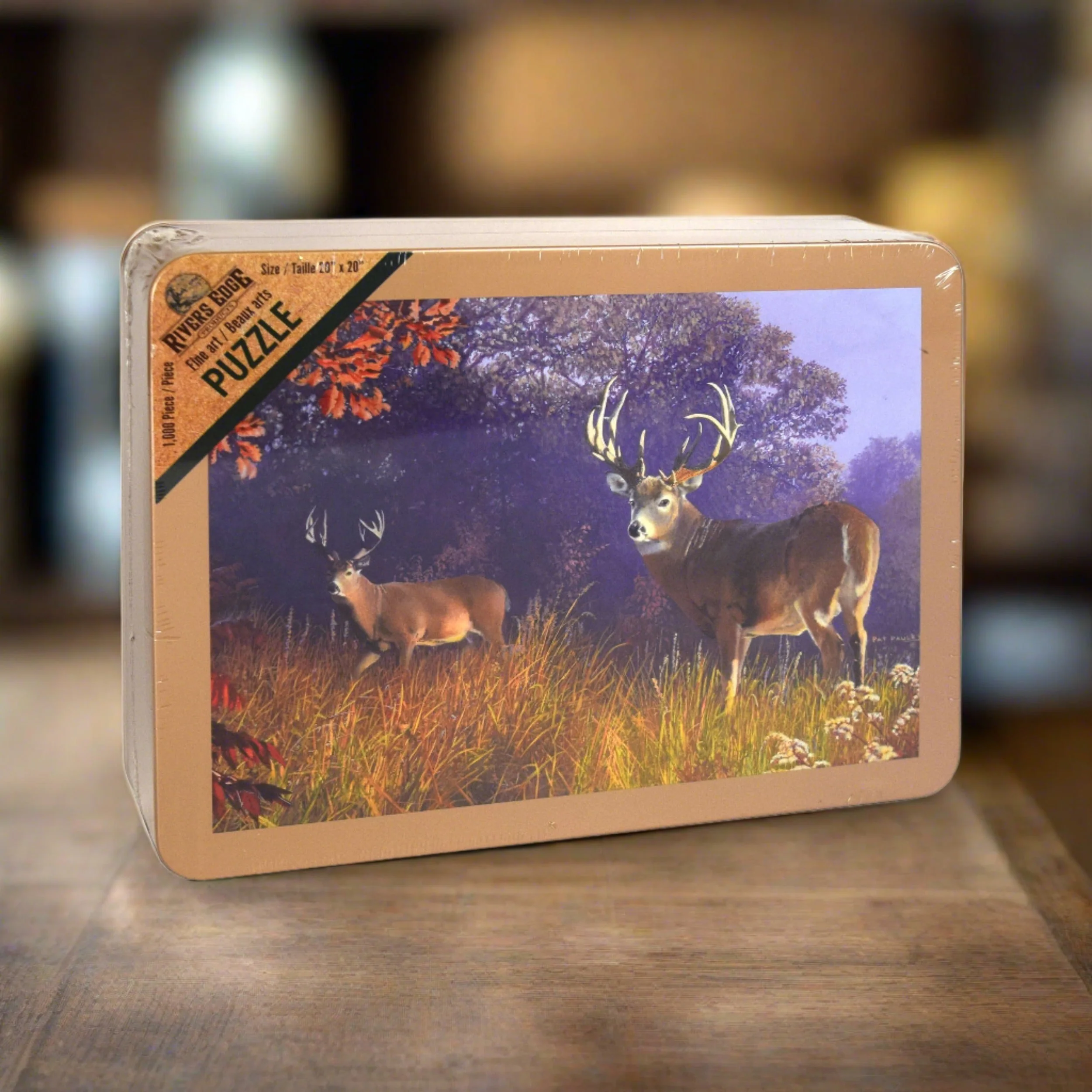 Optimized Puzzle in Tin 1000-Piece-Deer Scene High-End