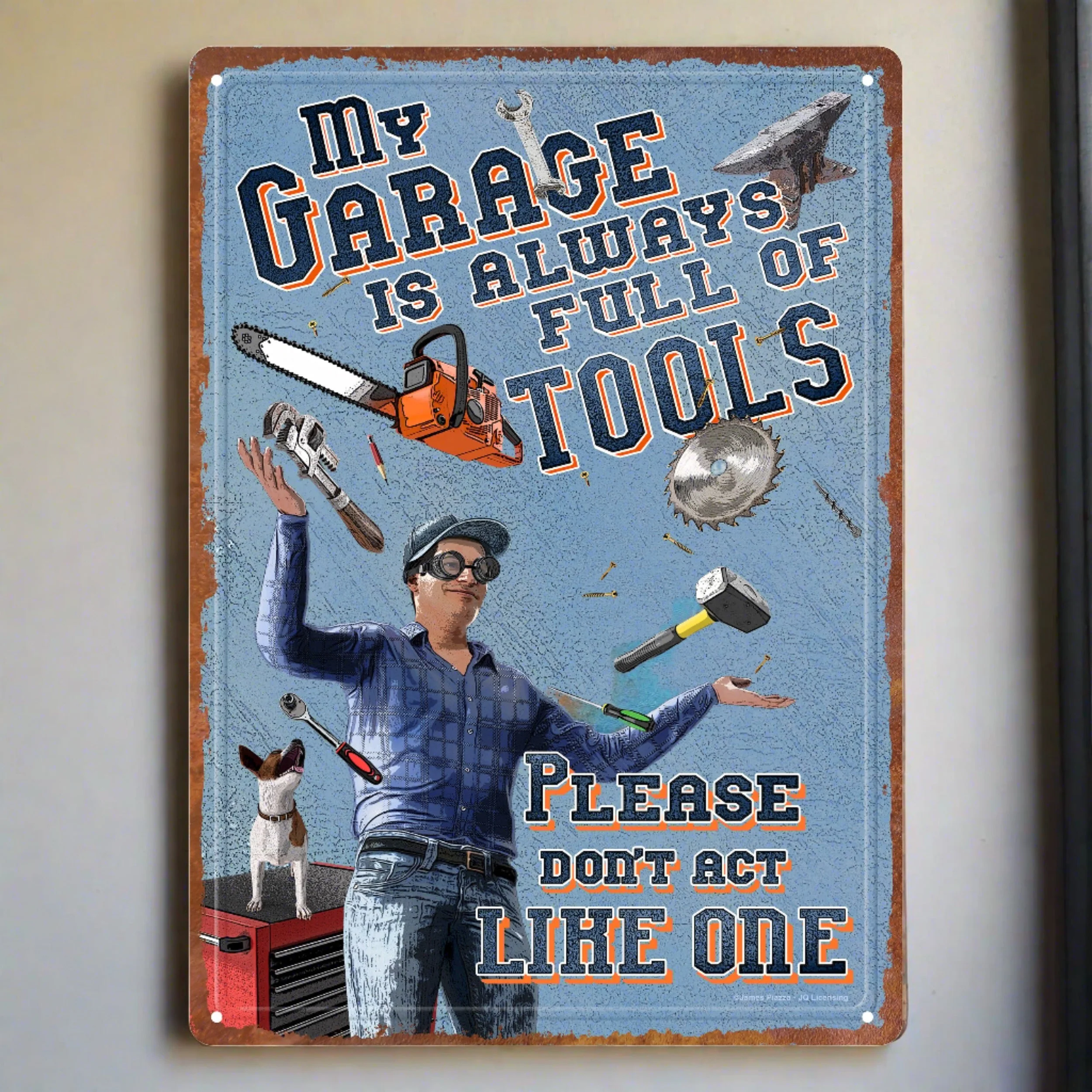 Advanced Tin Sign 12in x 17in-Garage Tools Trendy