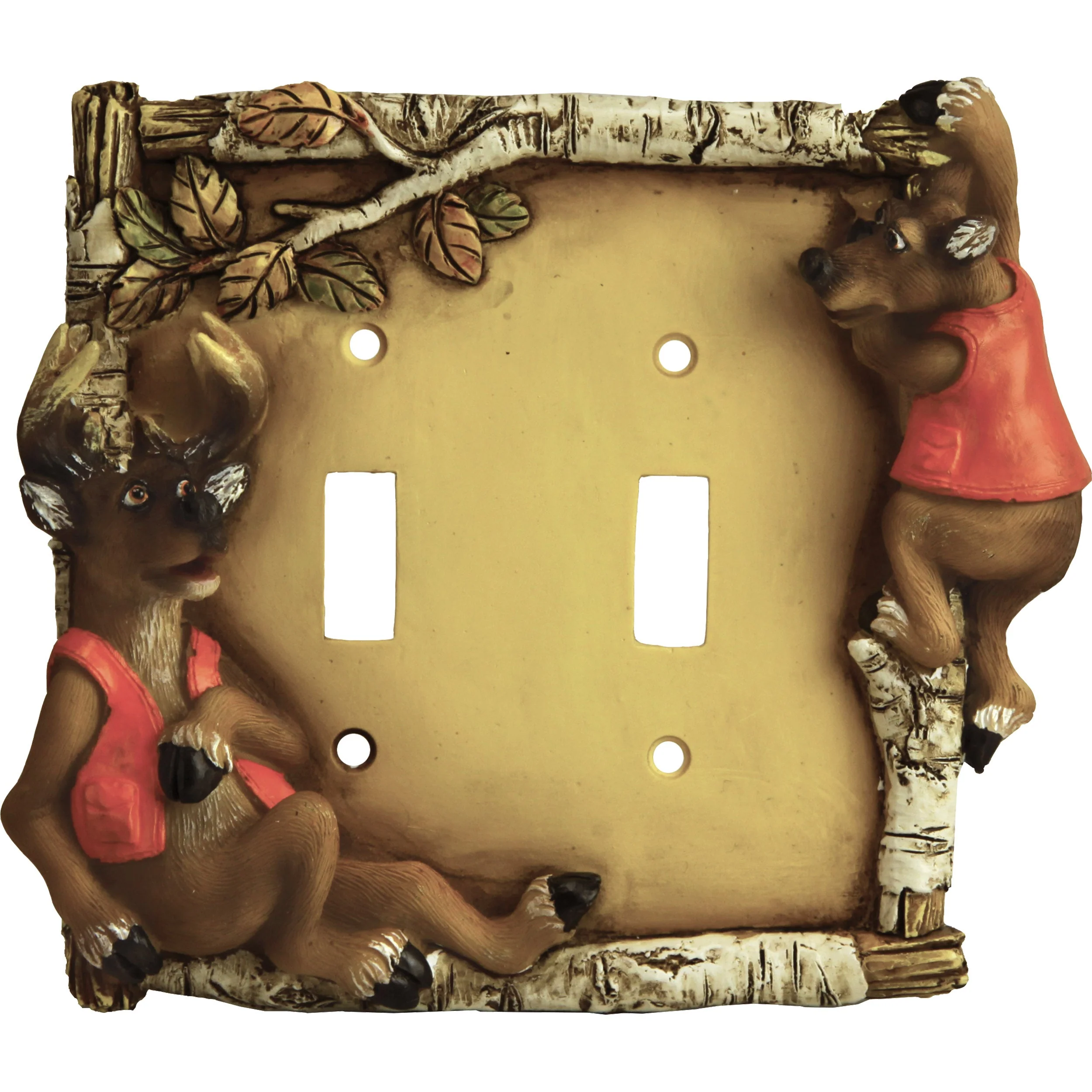 Contemporary Double Switch Plate Cover-Cute Deer Quality