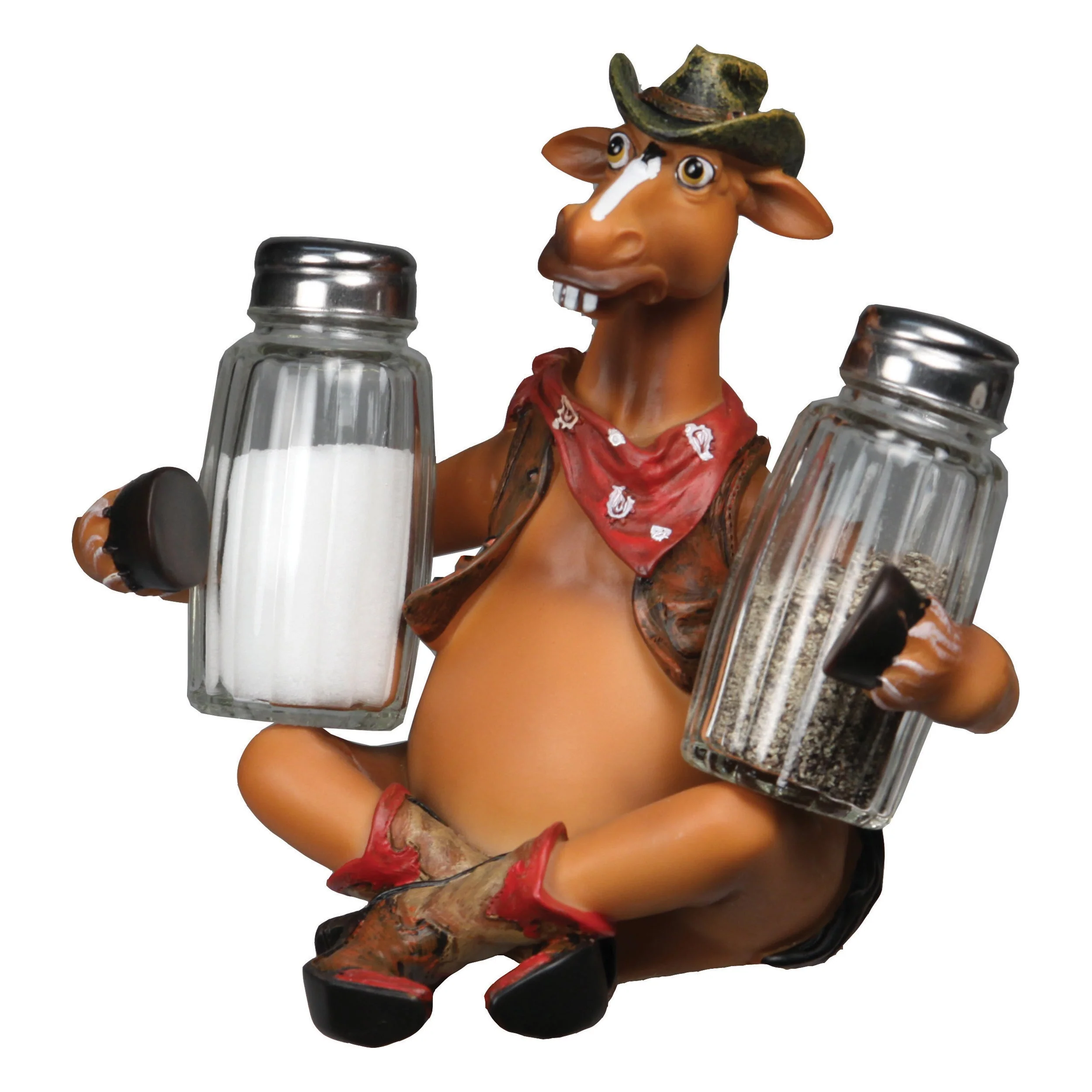 Artisan Salt and Pepper Shakers-Horse Holding Original