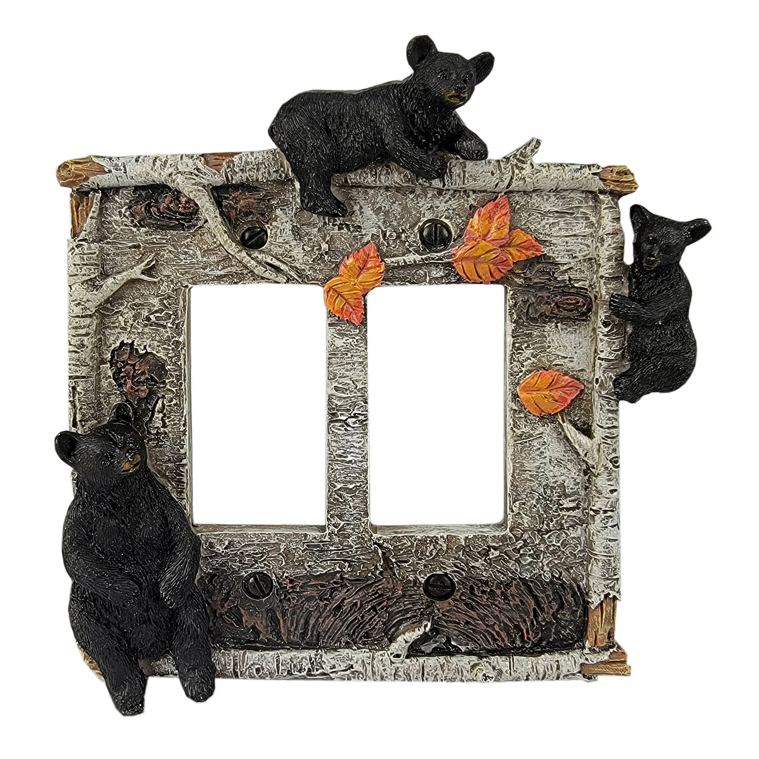 Convenient Electrical Cover Plate Double-Birch Bear User-Friendly