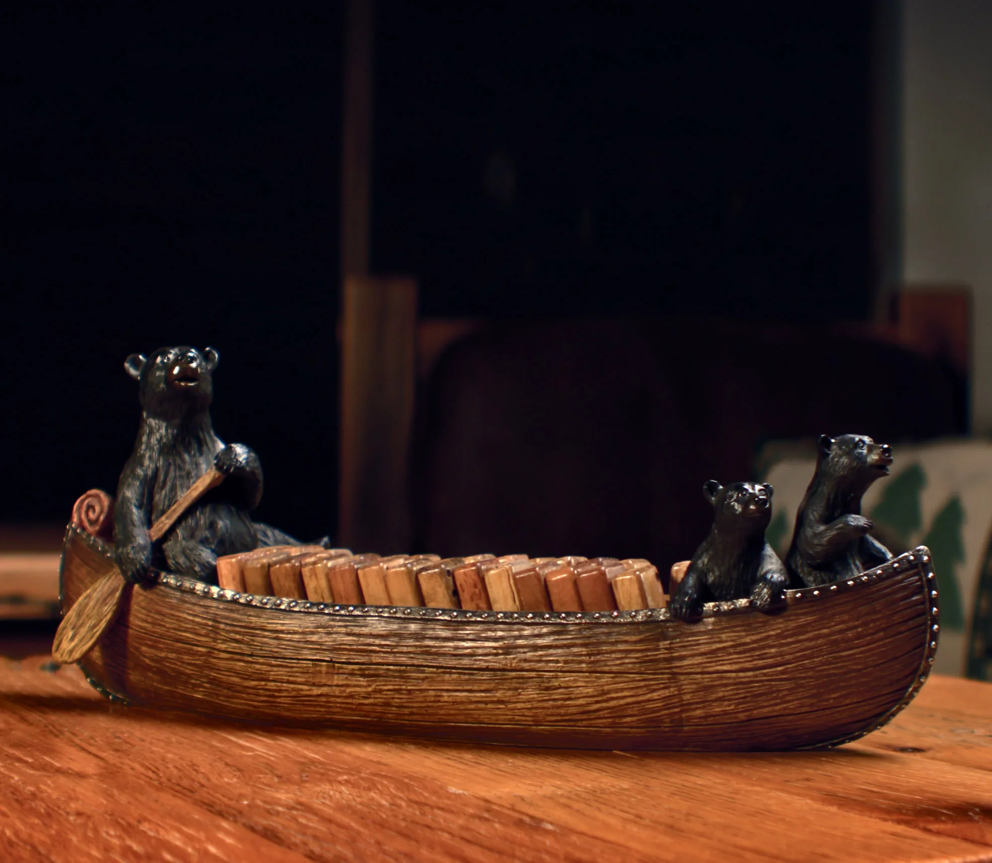 Elegant Domino Set-Canoe Crafted