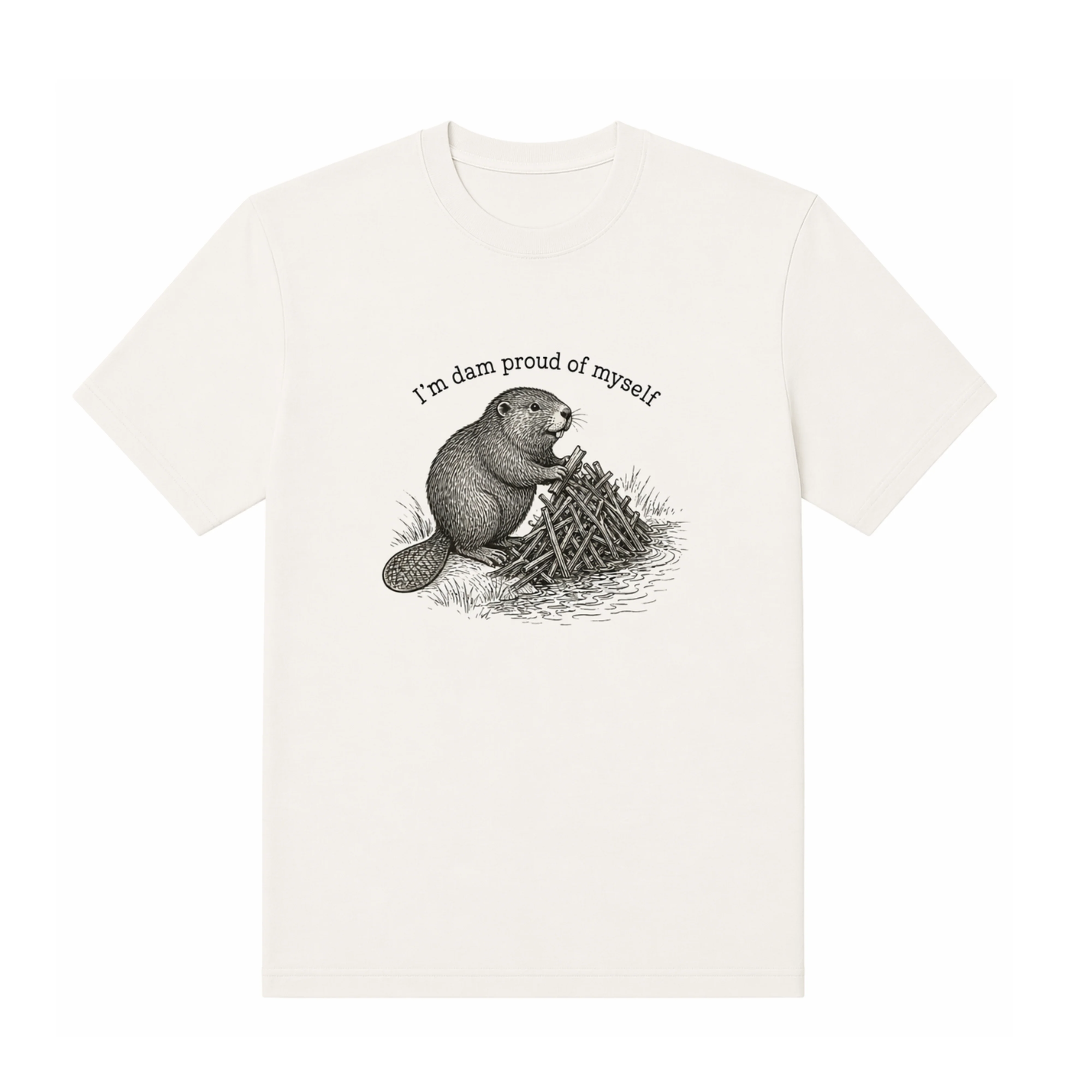 Fashionable T-Shirt – Animal – Beaver Humor Reusable