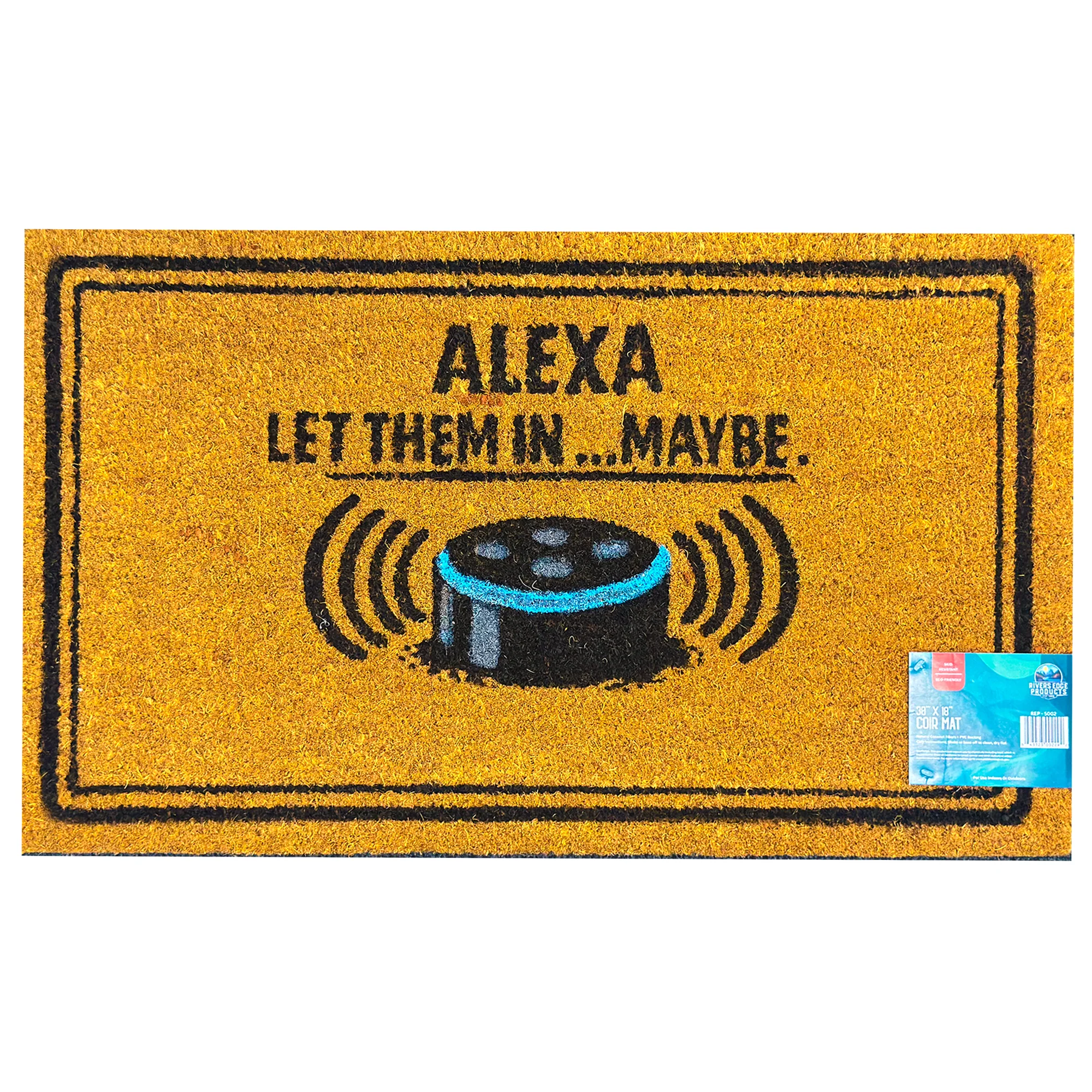 Trusted Rivers Edge Products Coir Mat 30×18-Alexa Let Them In Flexible