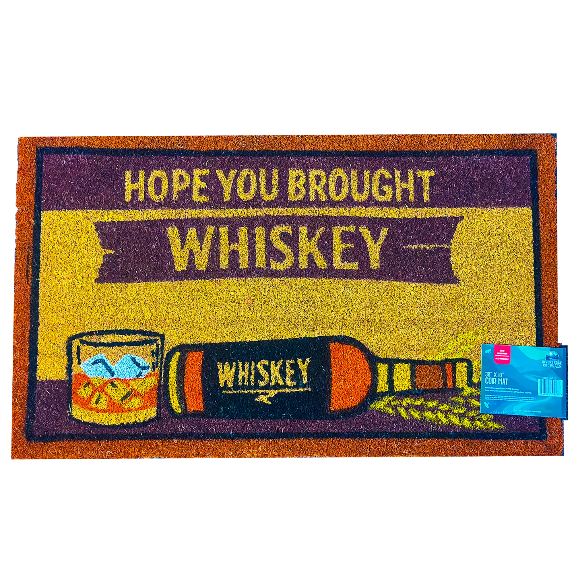 Fashionable Rivers Edge Products Coir Mat 30×18-Hope You Brought Whiskey Certified