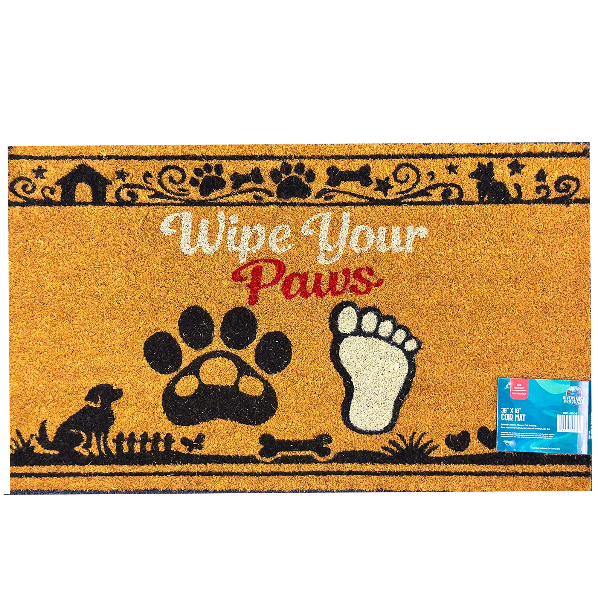 Responsible Rivers Edge Products Coir Mat 30×18-Wipe Your Paws Relaxed