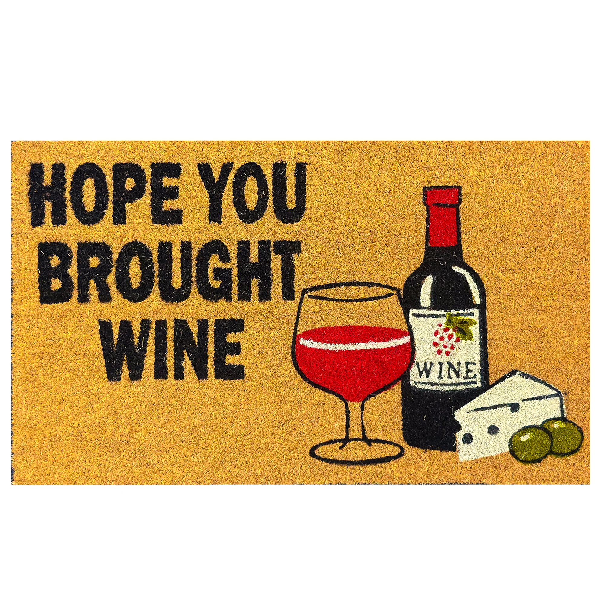 Trendy Rivers Edge Products Coir Mat 30×18-Hope You Brought Wine User-Friendly