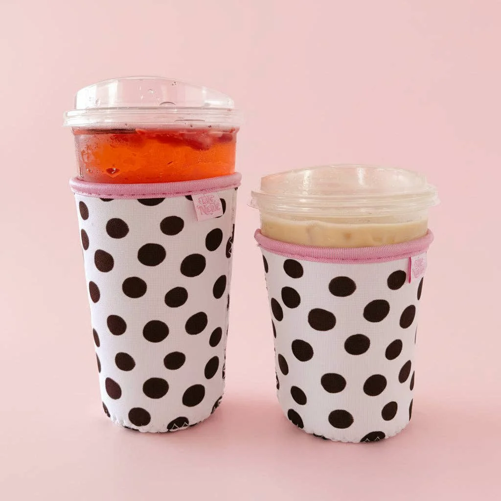 Advanced Iced Beverage Sleeve – Brown Polka Dots Clean