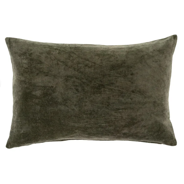 Clean Vera Velvet Slub Throw Pillow Cypress High-Performance