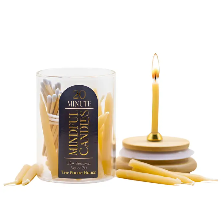 Recyclable 20-Minute Beeswax Candles in Glass Jar for Mindfulness Meditation and Relaxation Efficient