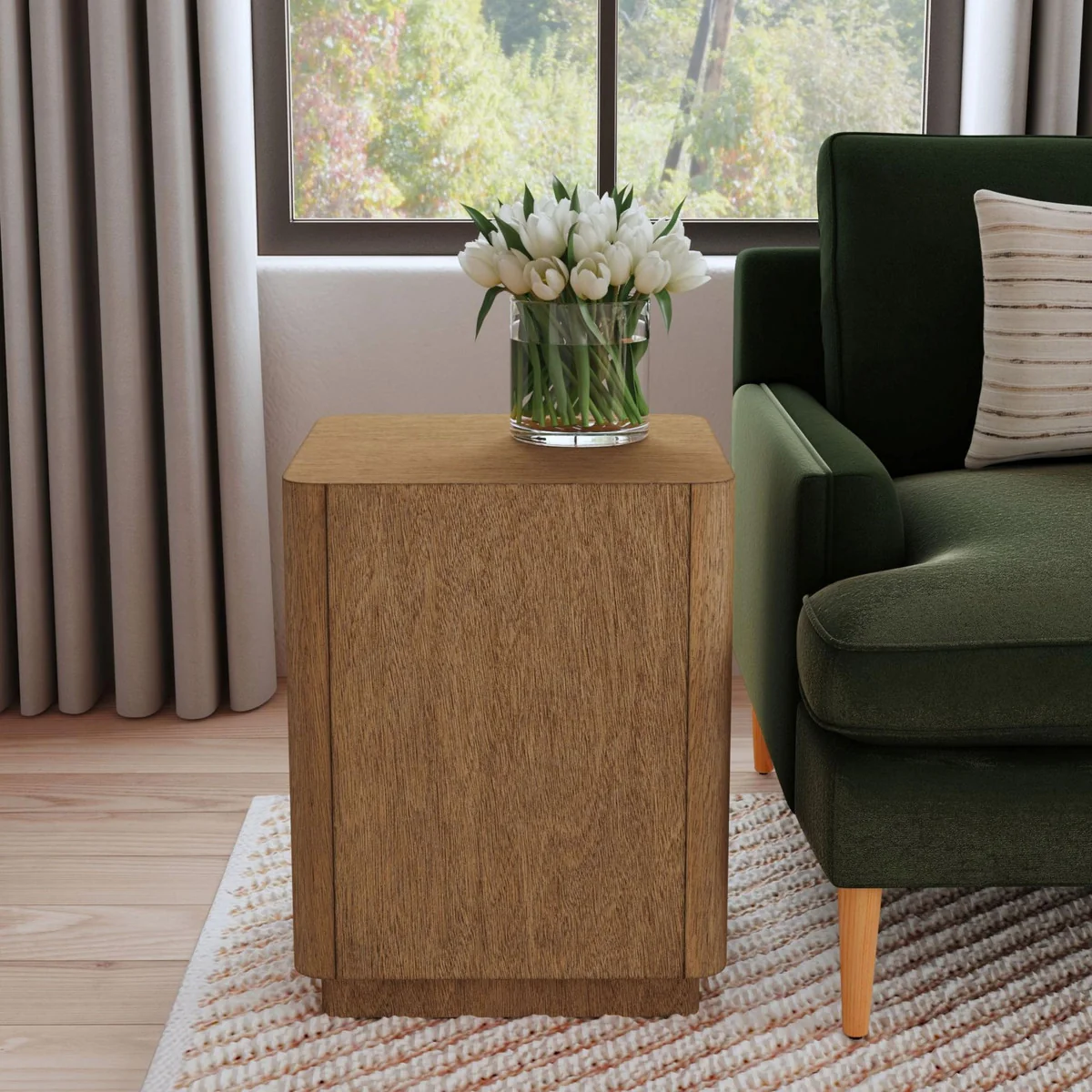 Elegant Piers Square Plynth Side Table Sophisticated